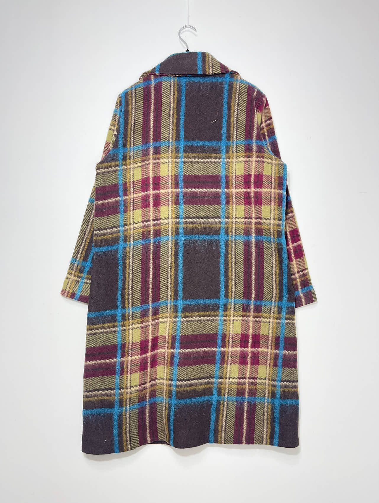 Manteau Femme Marcellino - Taille 38/40, Laine, Carreaux Marron, Neuf Sans étiquettes