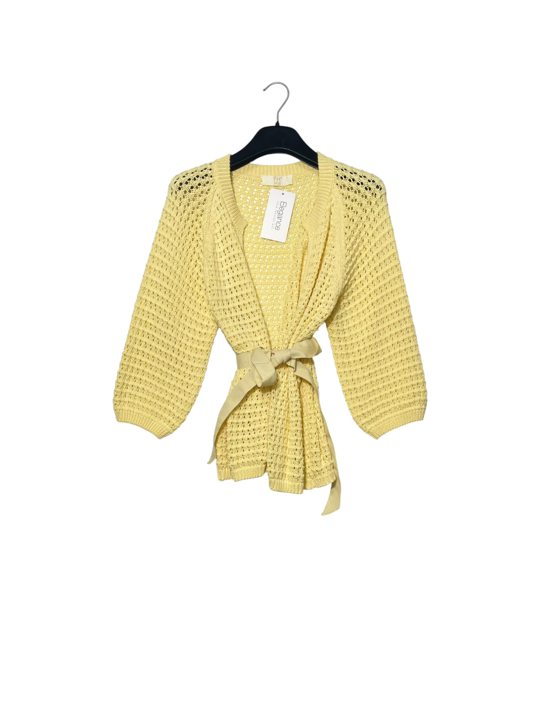 Grossiste Elegance - Cardigan en crochet avec ceinture