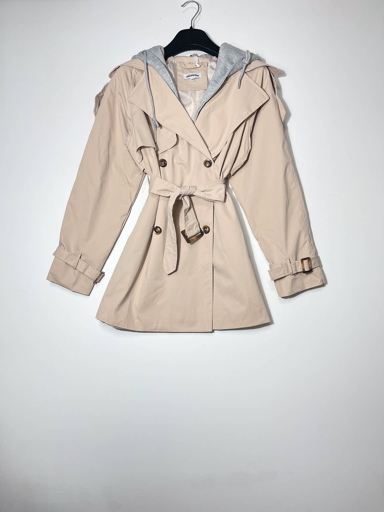 Wholesaler Elegance - Short trench lined with removable hood