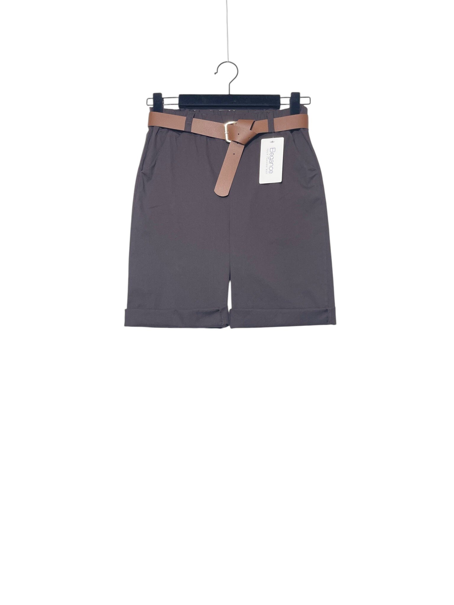 Mayorista Elegance - Pantalones cortos de algodón con cinturón