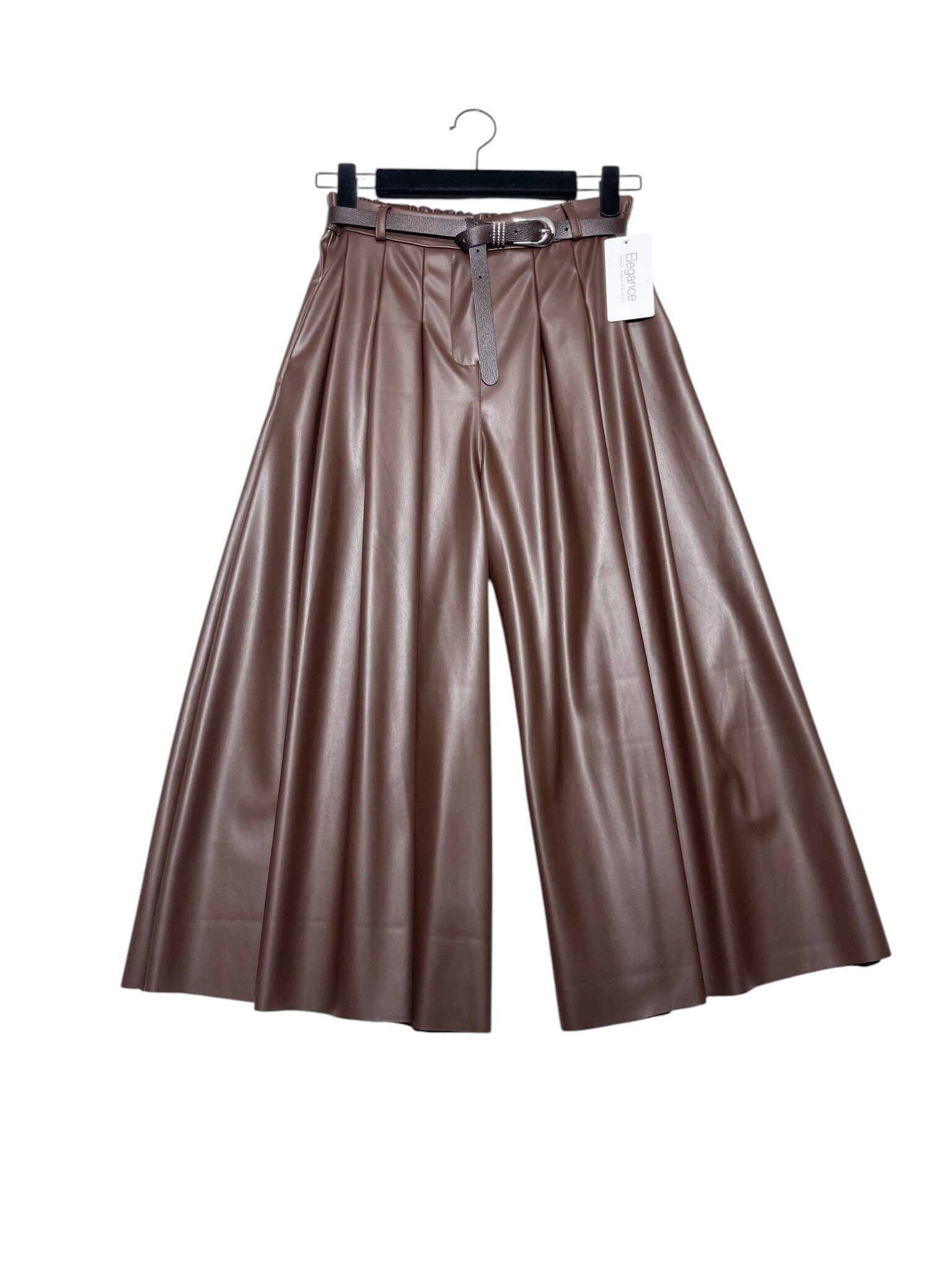 Wholesaler Elegance - Faux leather trousers with pleats