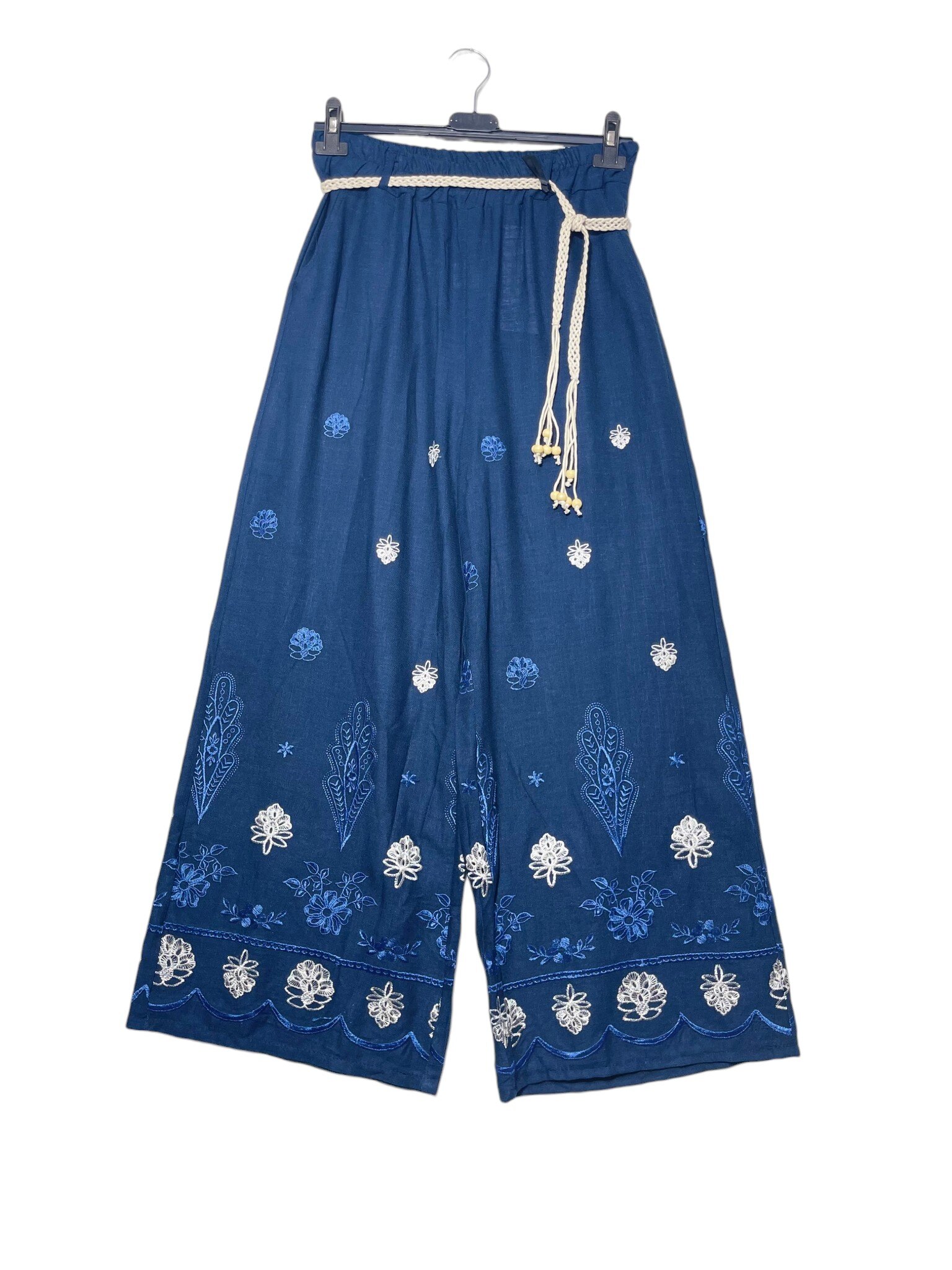 Wholesaler Elegance - Linen blend trousers with embroidery