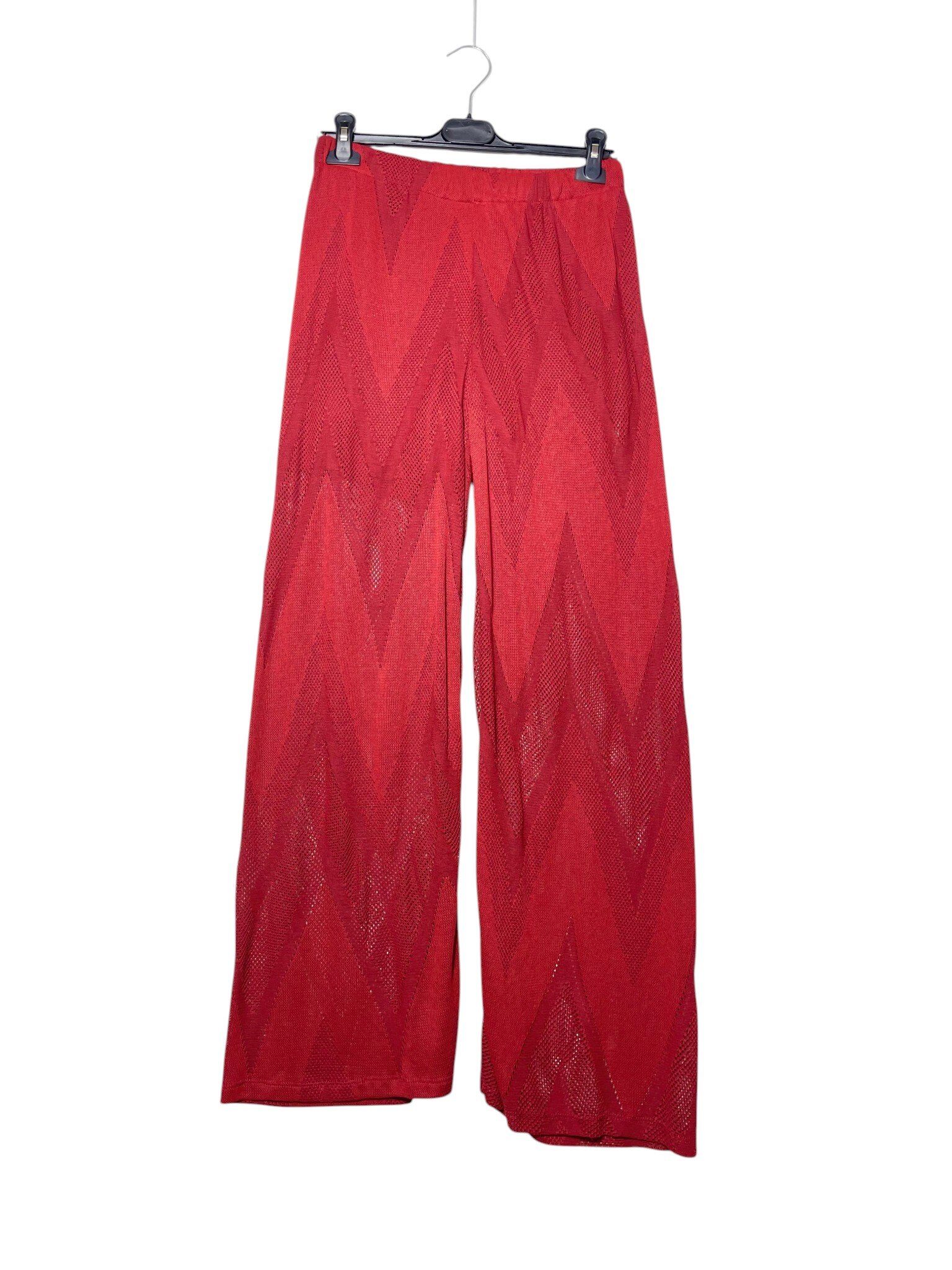 Großhändler Elegance - Hose aus ultrafeinem Strick mit geometrischem Muster, innen gefüttert