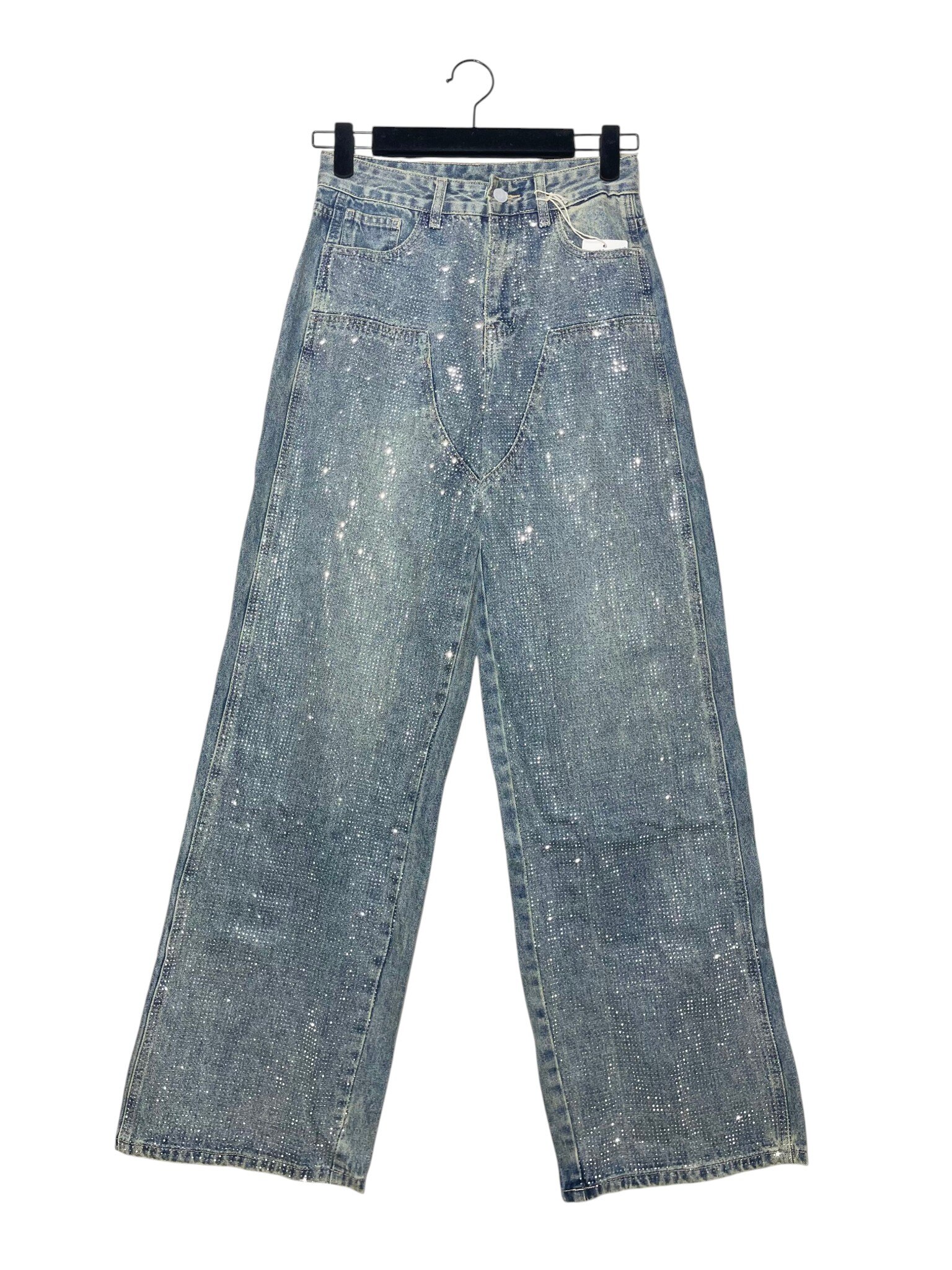 Wholesaler Elegance - Palazzo jeans covered in rhinestones