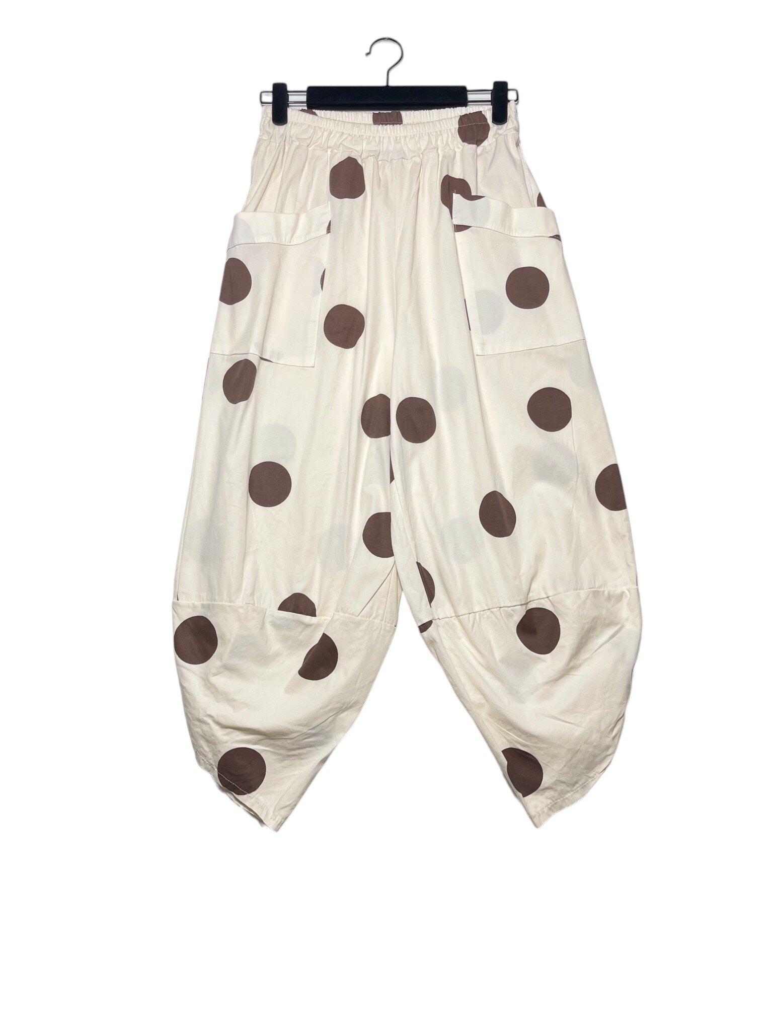 Wholesaler Elegance - Baggy fit trousers with side pockets, polka dot