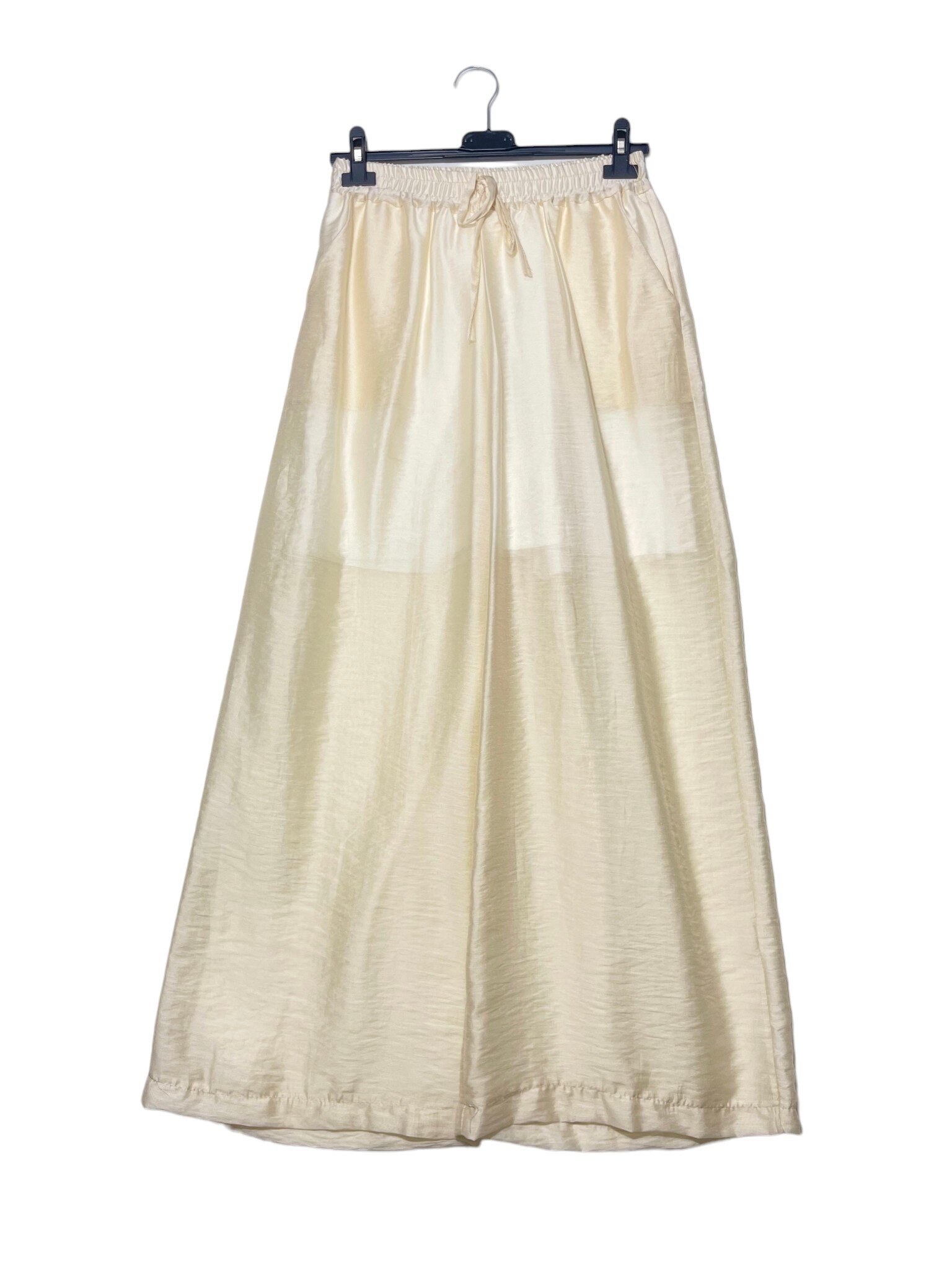 Mayorista Elegance - Pantalón de mezcla de lino de pierna ancha, forrado por dentro