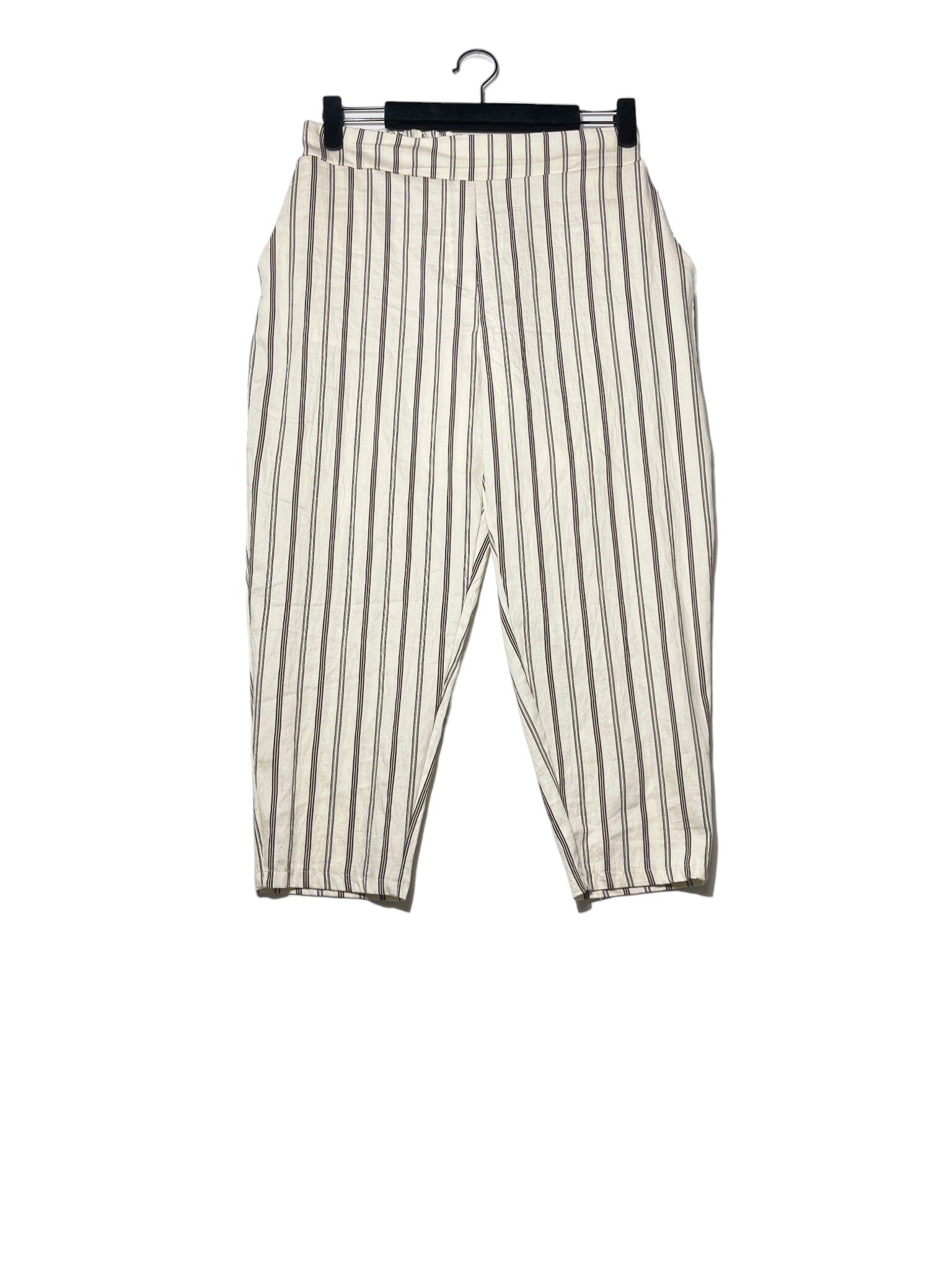Wholesaler Elegance - Striped baggy fit pants, elastic waistband