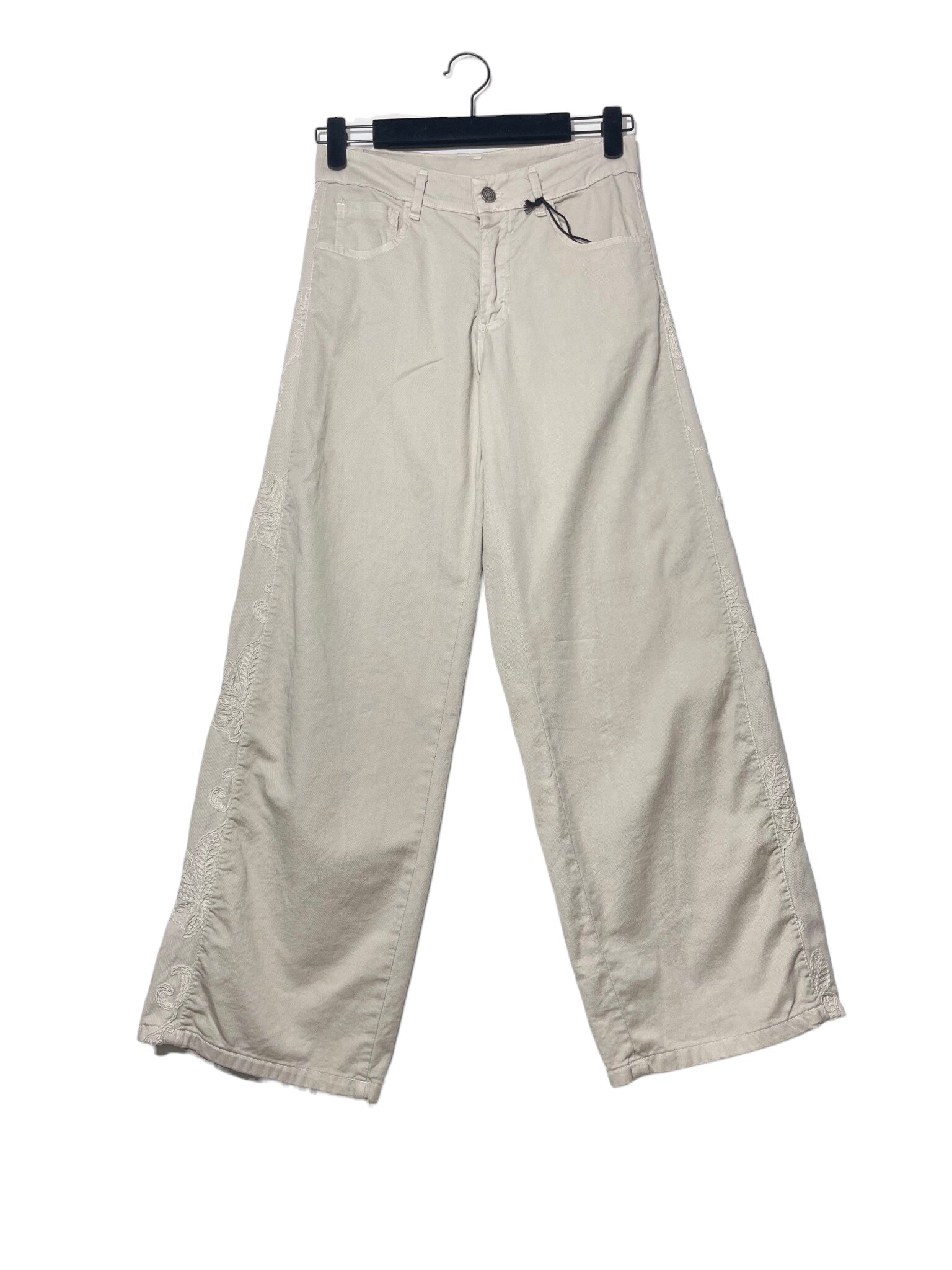 Wholesaler Elegance - Palazzo trousers with embroidered inserts on the edges