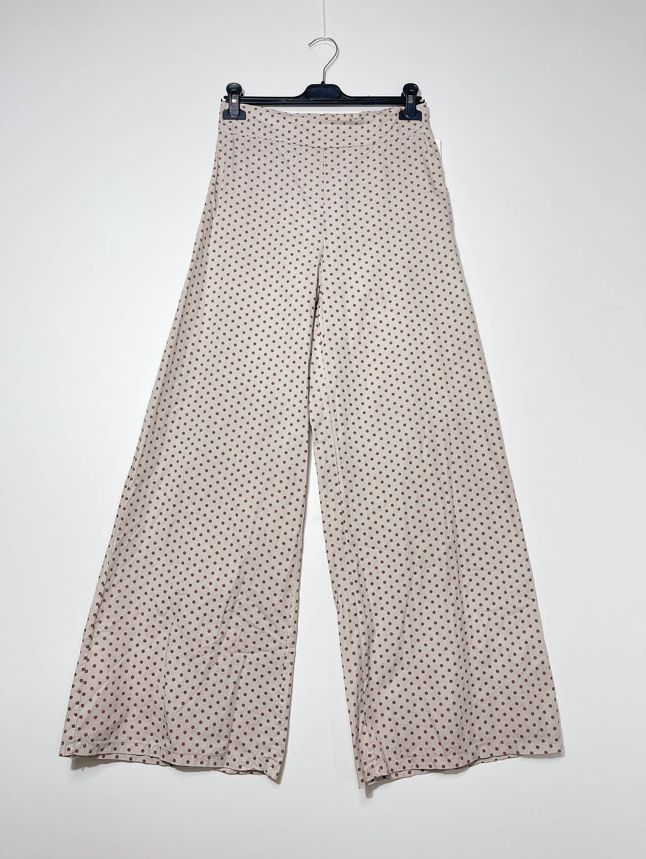 Wholesaler Elegance - Straight Polka Dot Pants with Elastic at the Back
