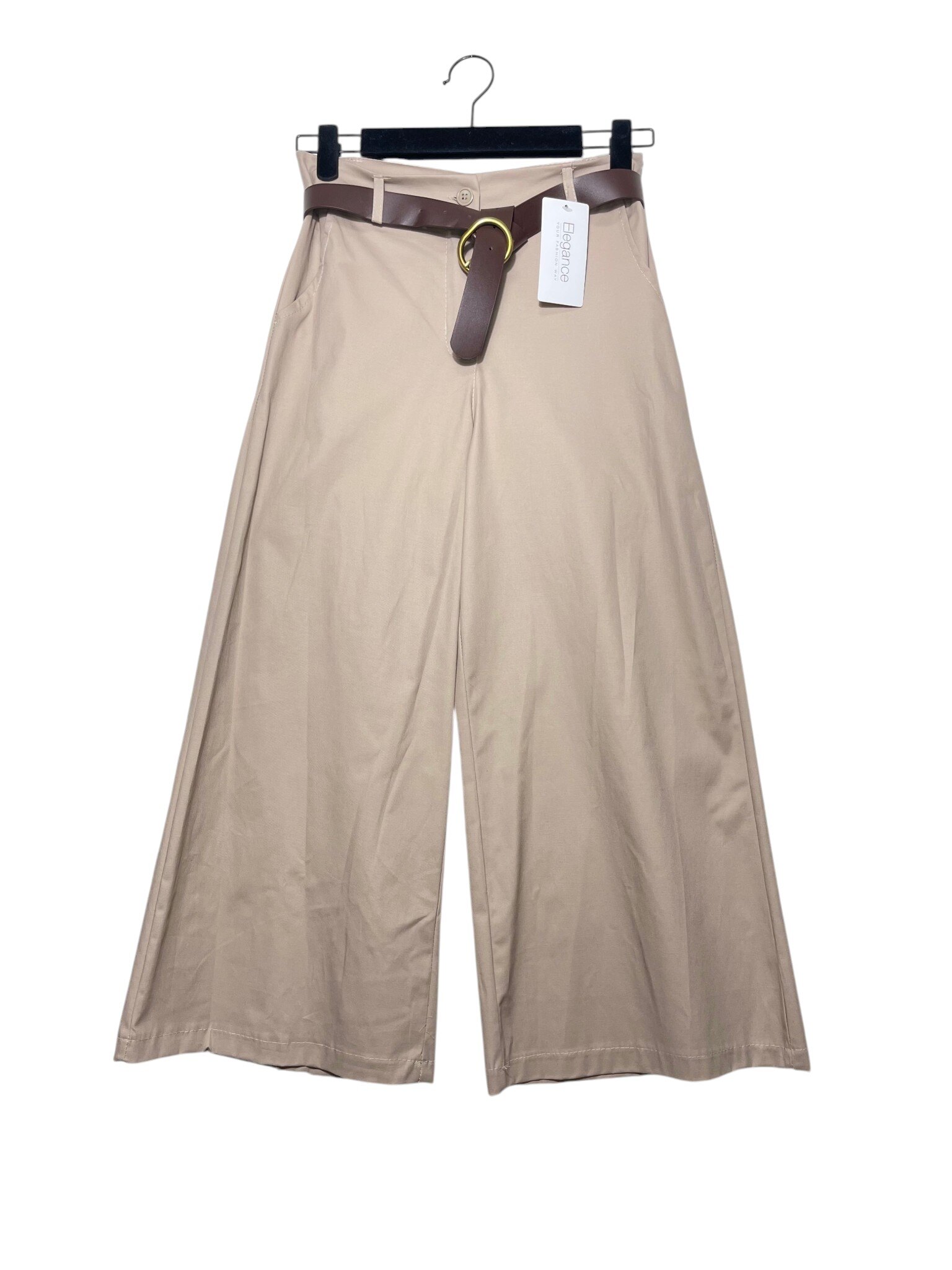 Wholesaler Elegance - Pure cotton palazzo pants slightly cropped