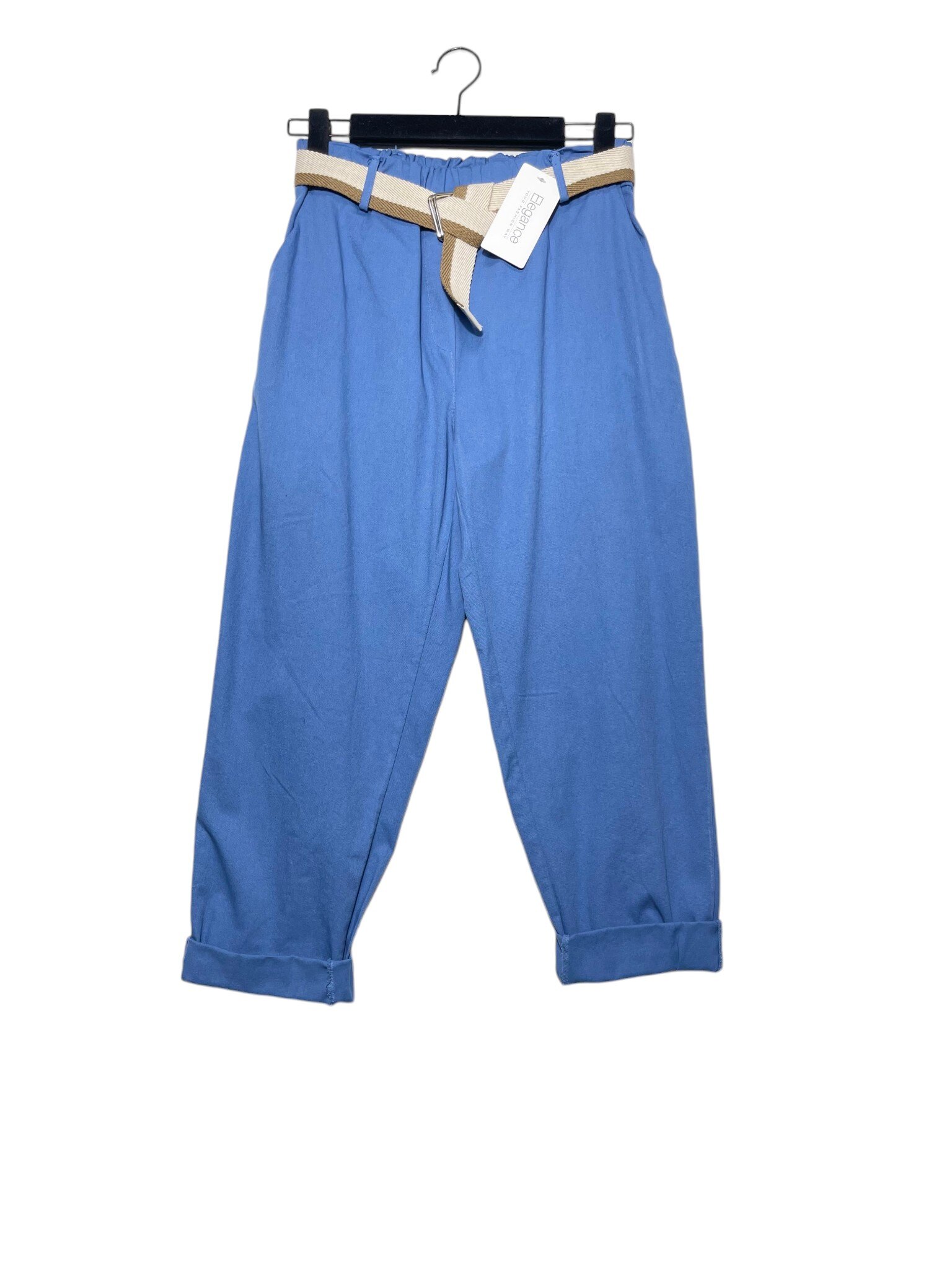 Wholesaler Elegance - Cotton baggy fit pants with elastic waistband