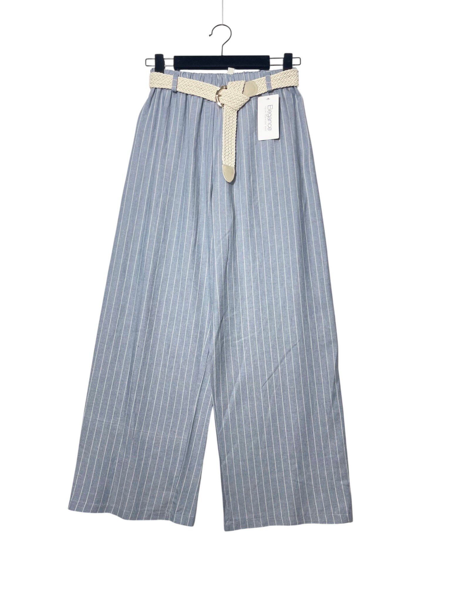 Mayorista Elegance - Pantalón de mezcla de lino a rayas