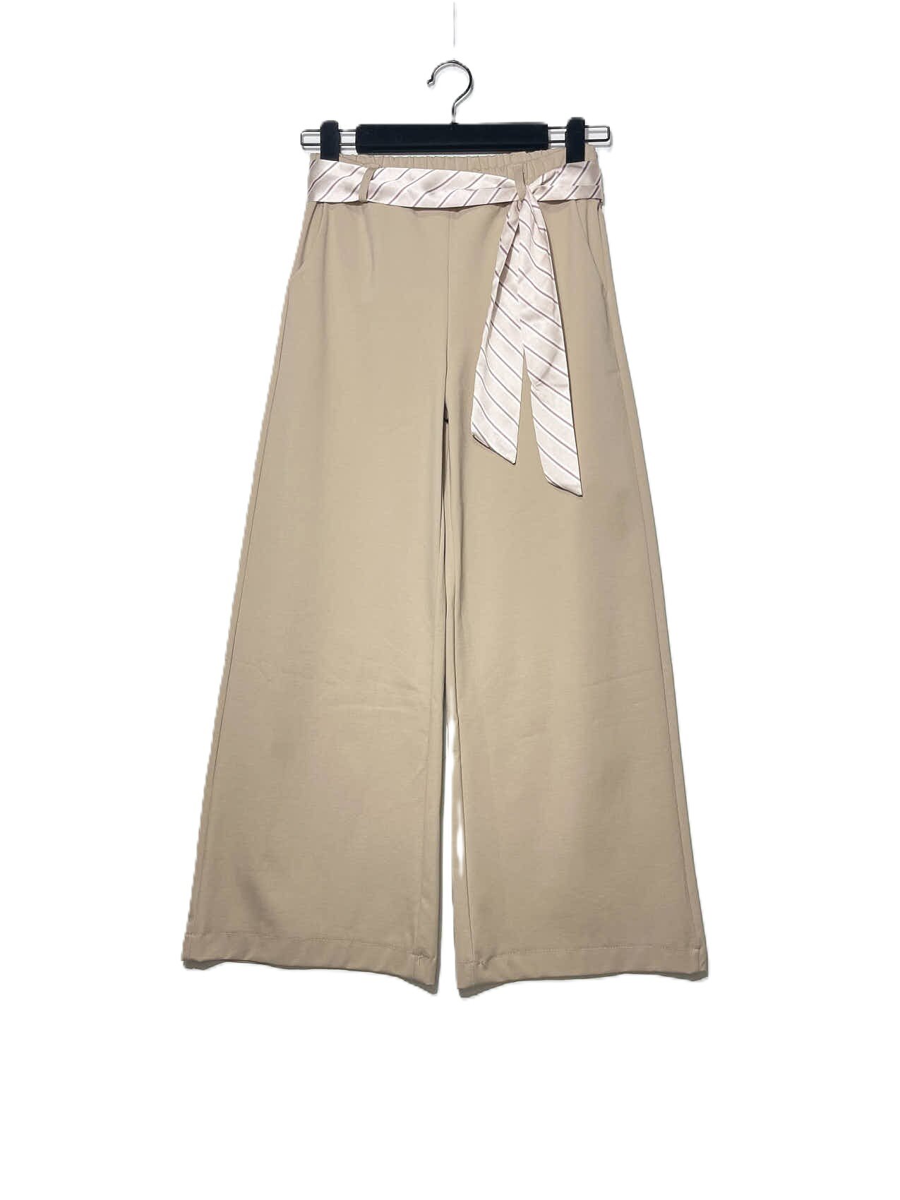 Mayorista Elegance - Pantalón palazzo talla grande con cintura elástica y pañuelo