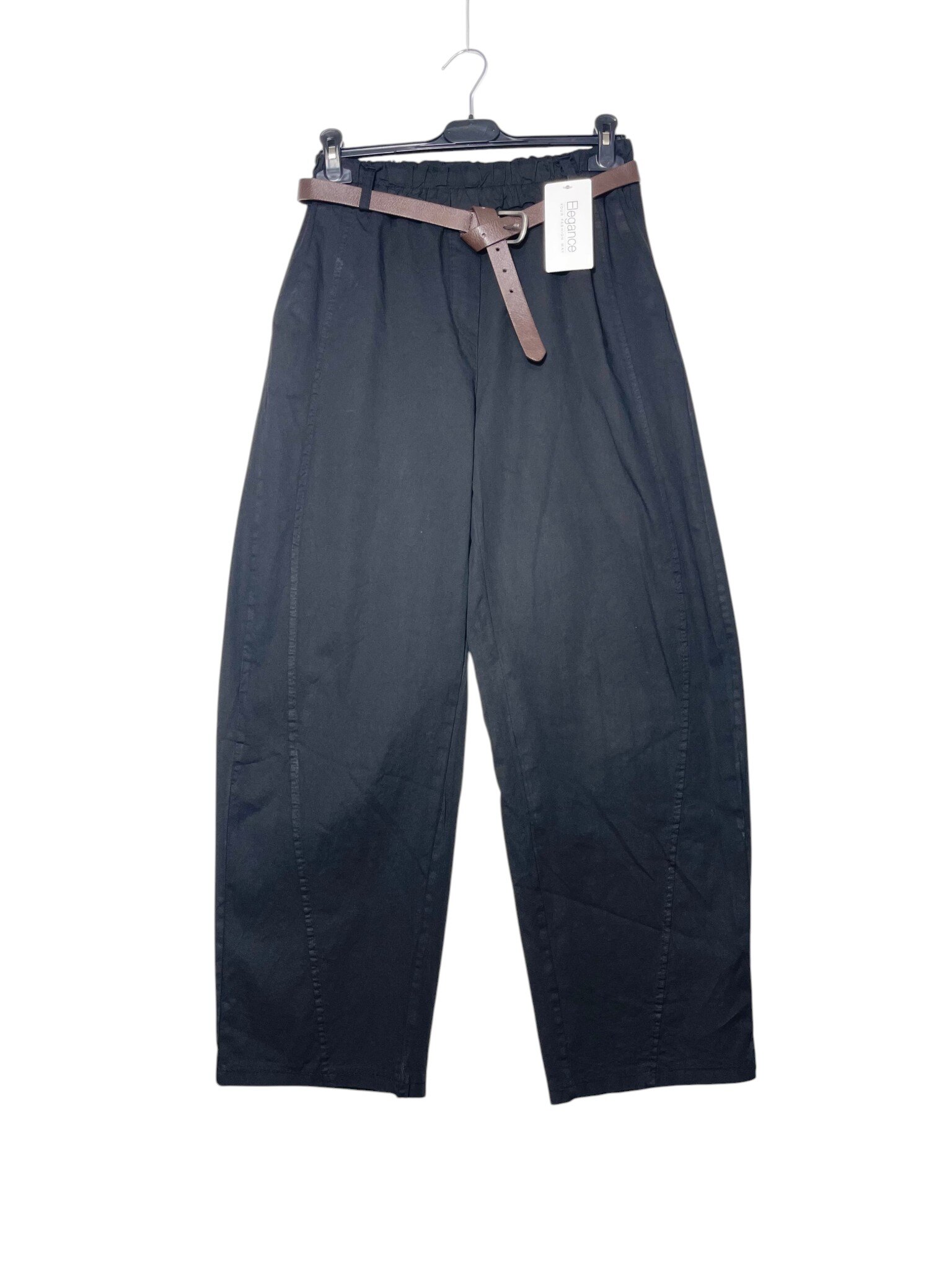 Grossiste Elegance - Pantalon en pur coton coupe ample