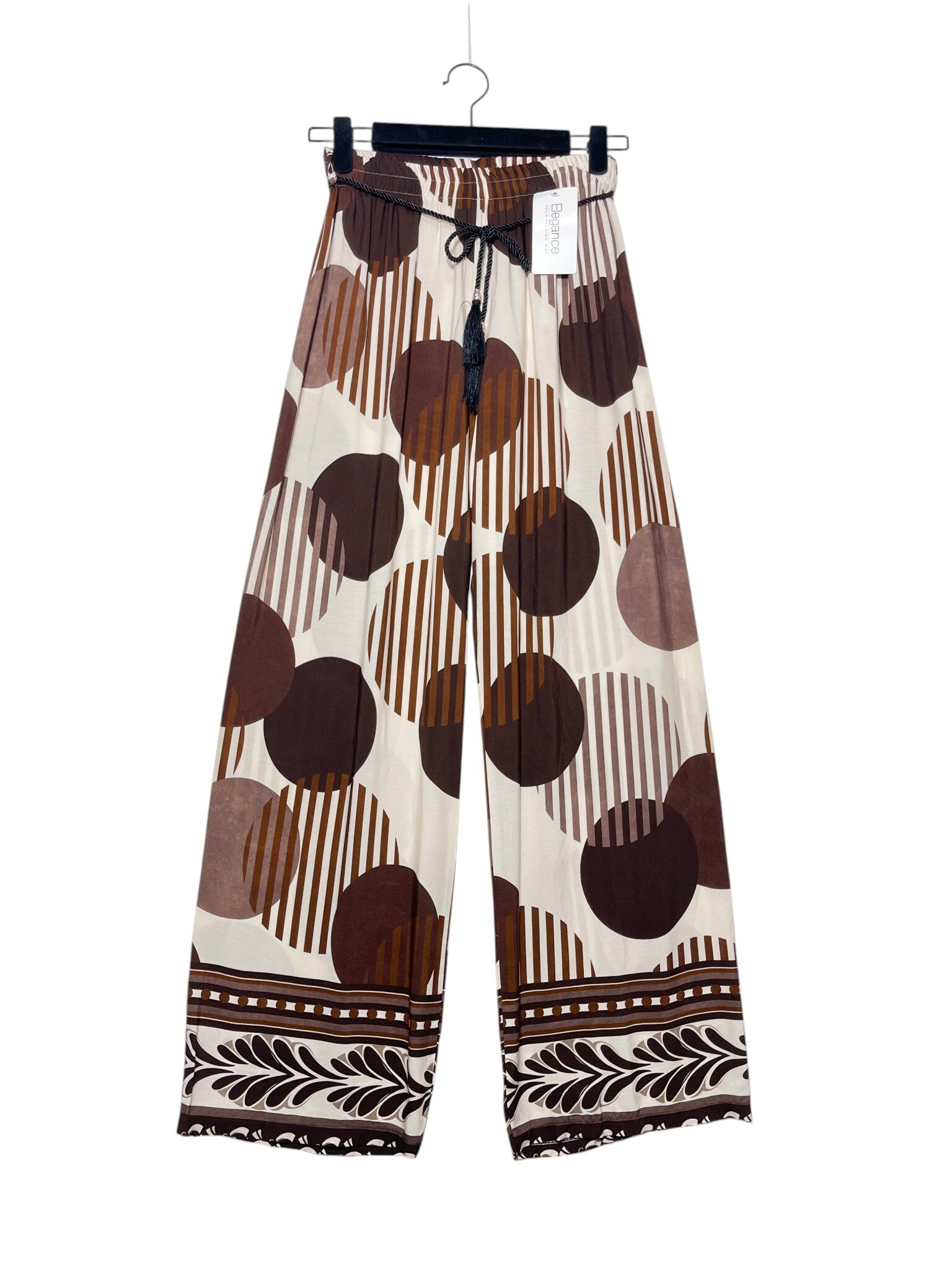 Wholesaler Elegance - Polka dot palazzo pants with belt