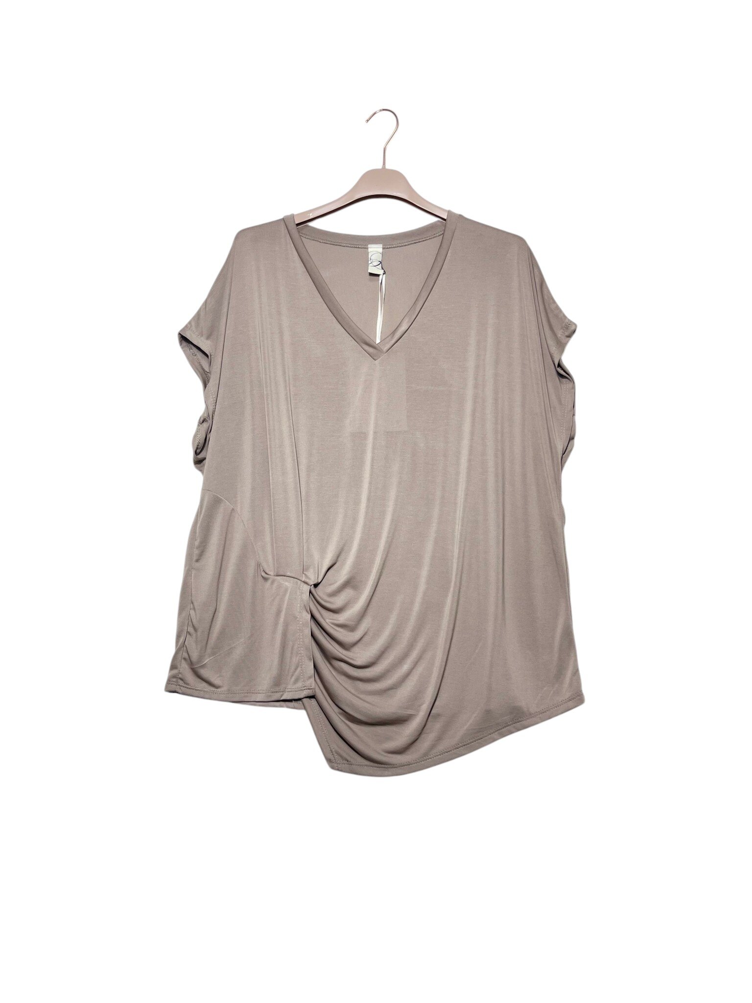 Mayorista Elegance - Jersey talla grande con cuello en V y nudo lateral