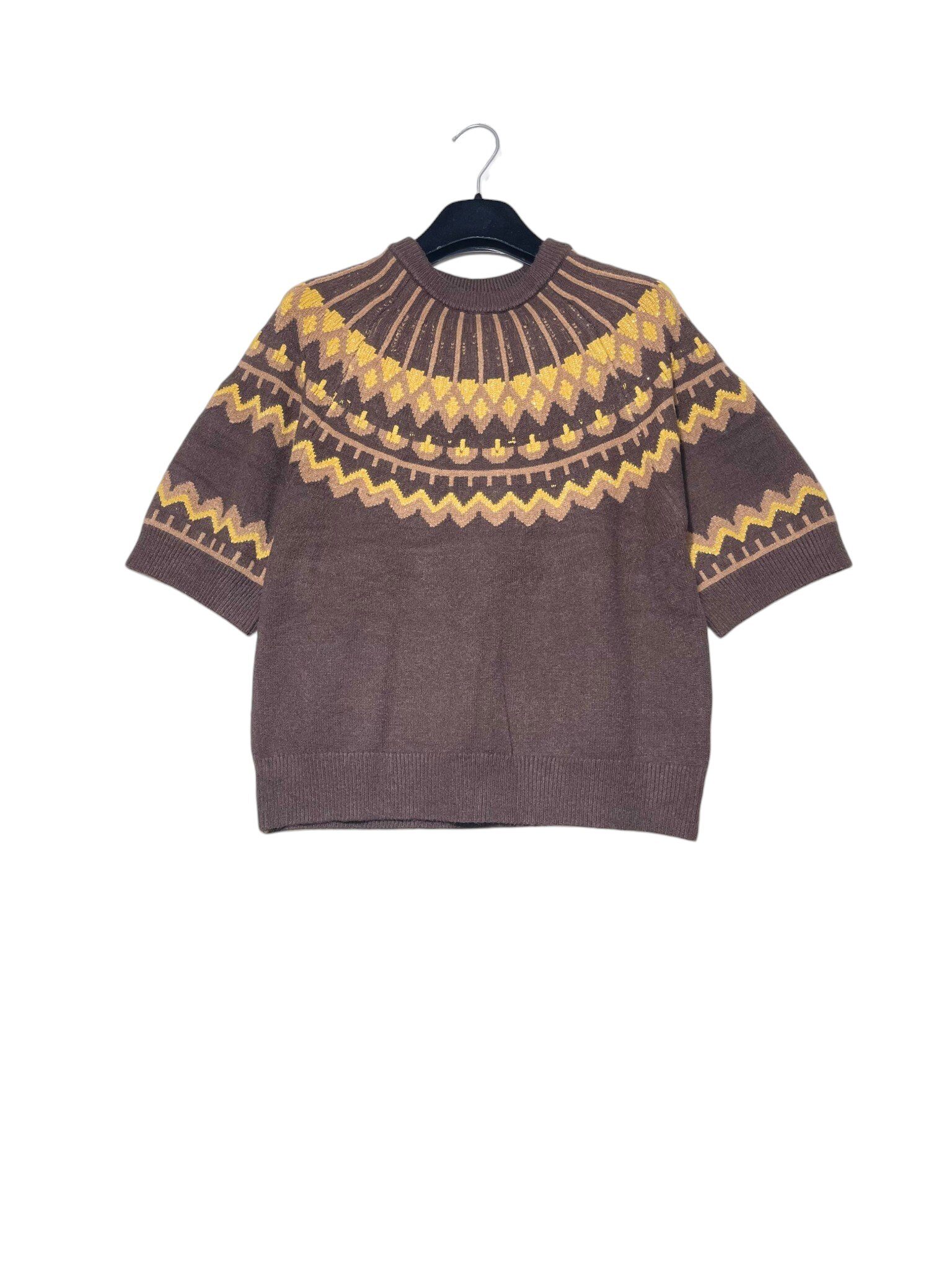 Wholesaler Elegance - Three-quarter sleeve sweater with Norwegian pattern