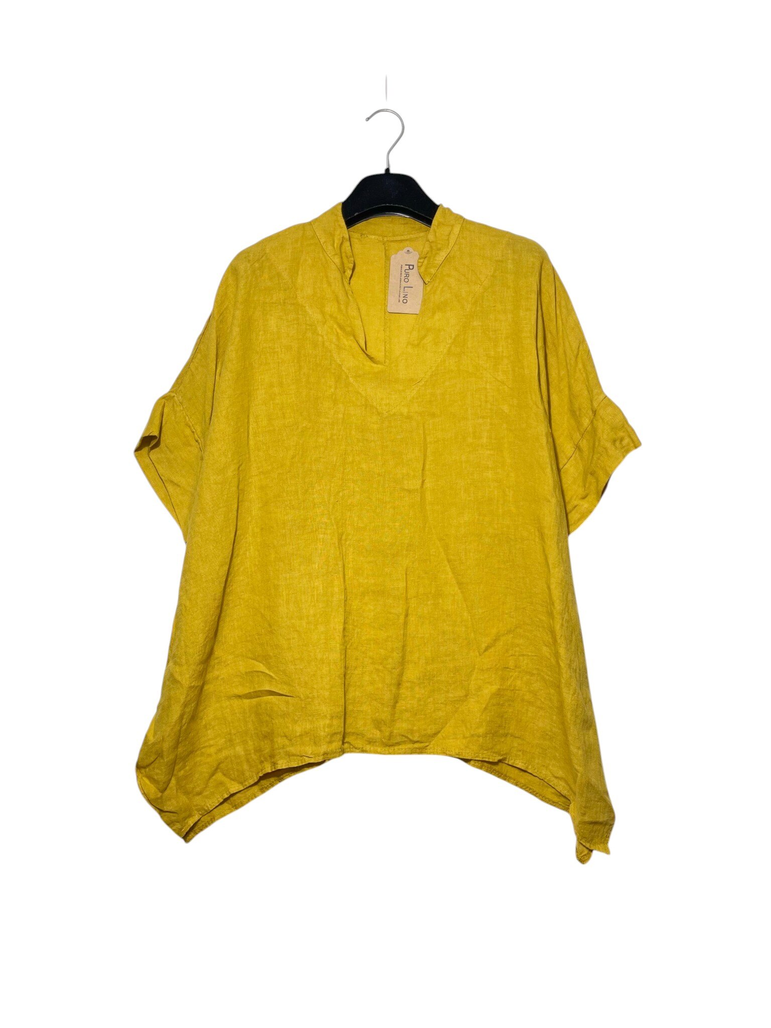 Grossiste Elegance - Blouse en pur lin à col en V