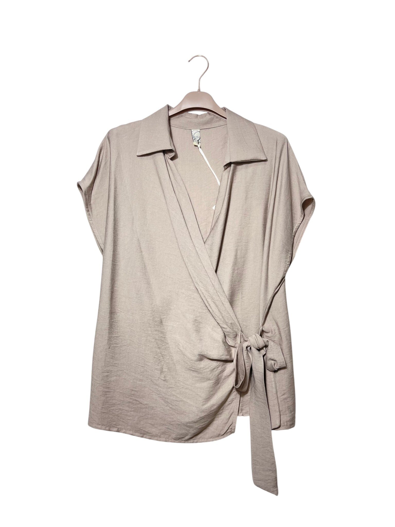 Wholesaler Elegance - Plus size V-neck sweater with side-tie wrap closure