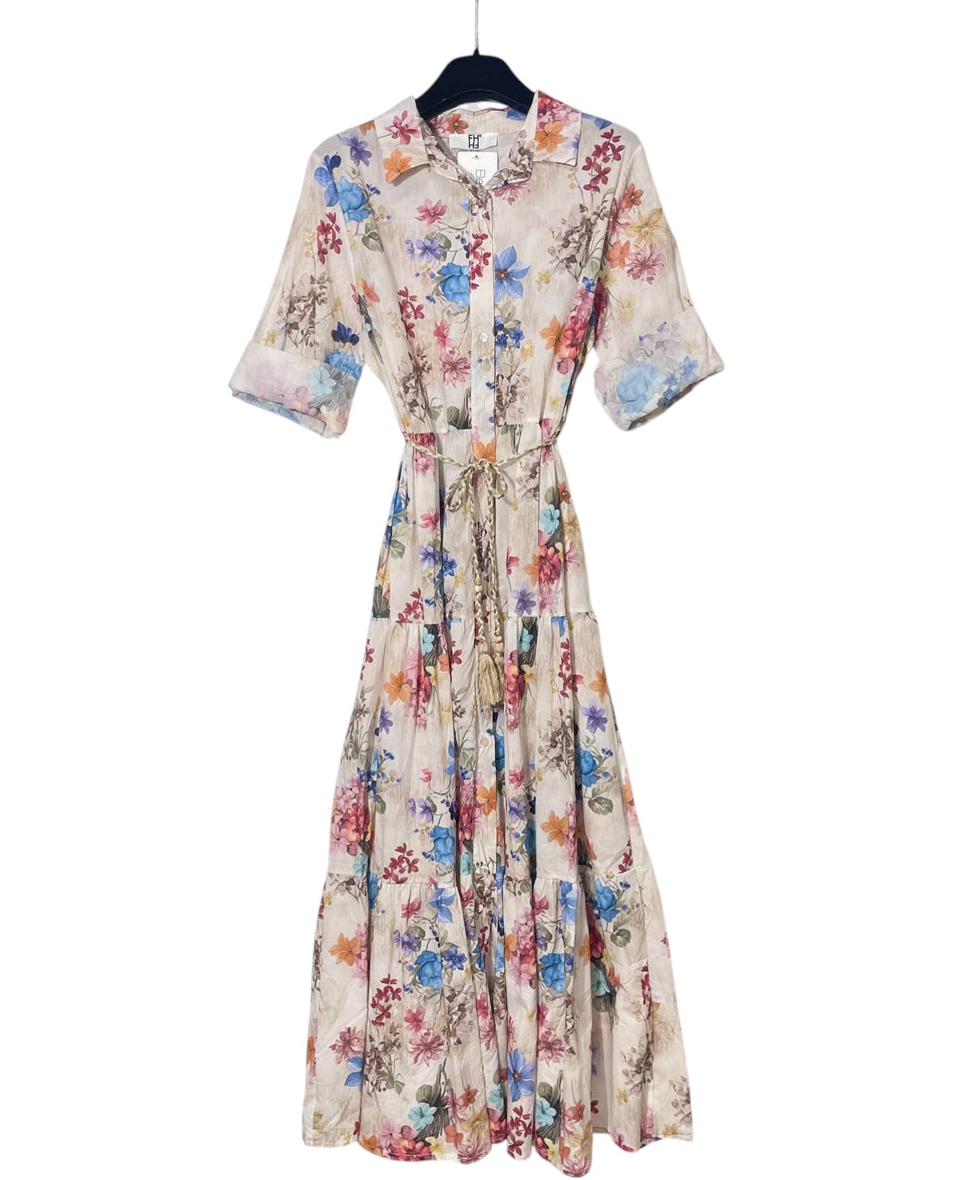 Wholesaler Elegance - Long floral tiered shirt dress