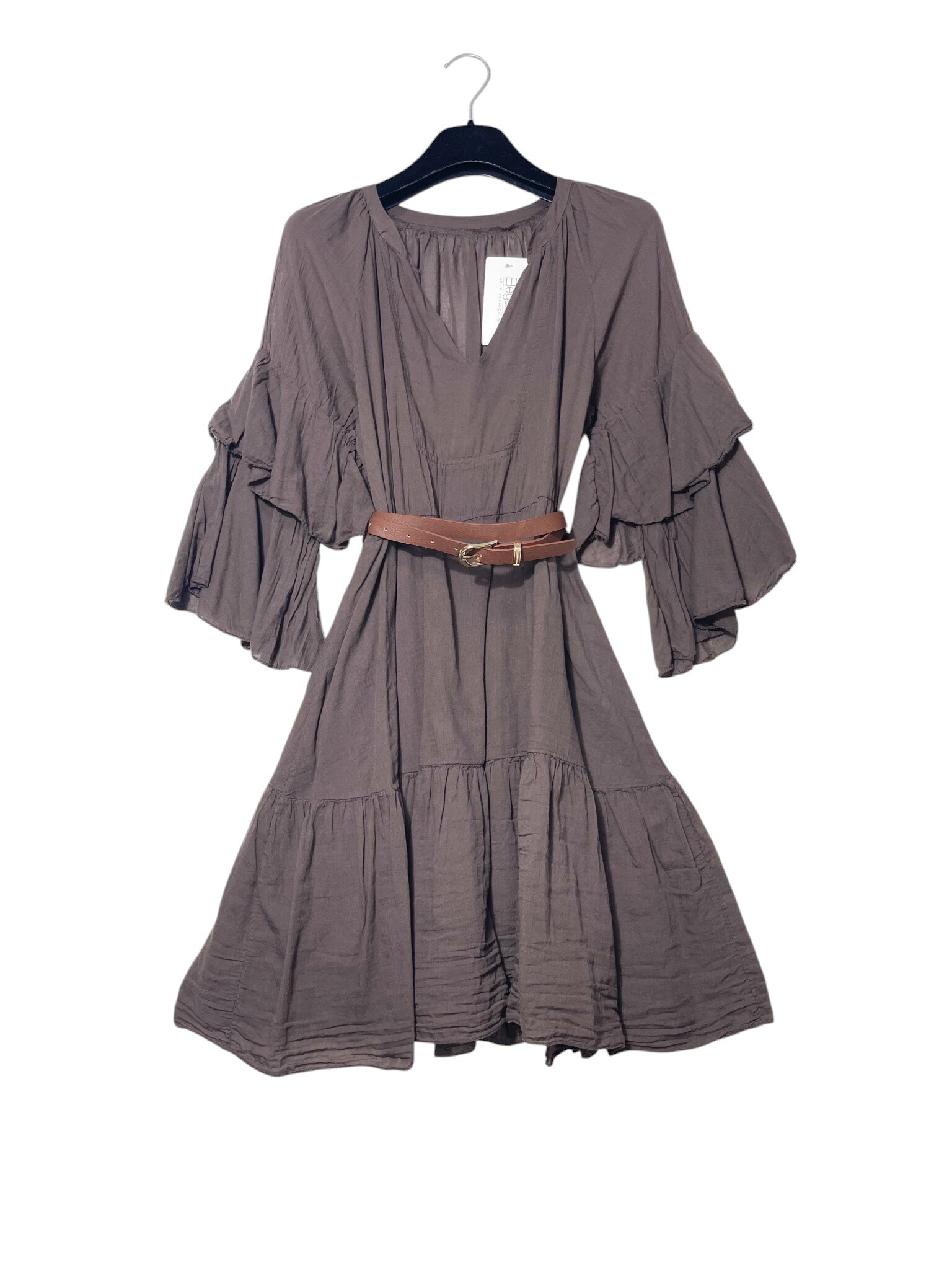 Mayorista Elegance - Vestido con mangas con volantes y escote en V