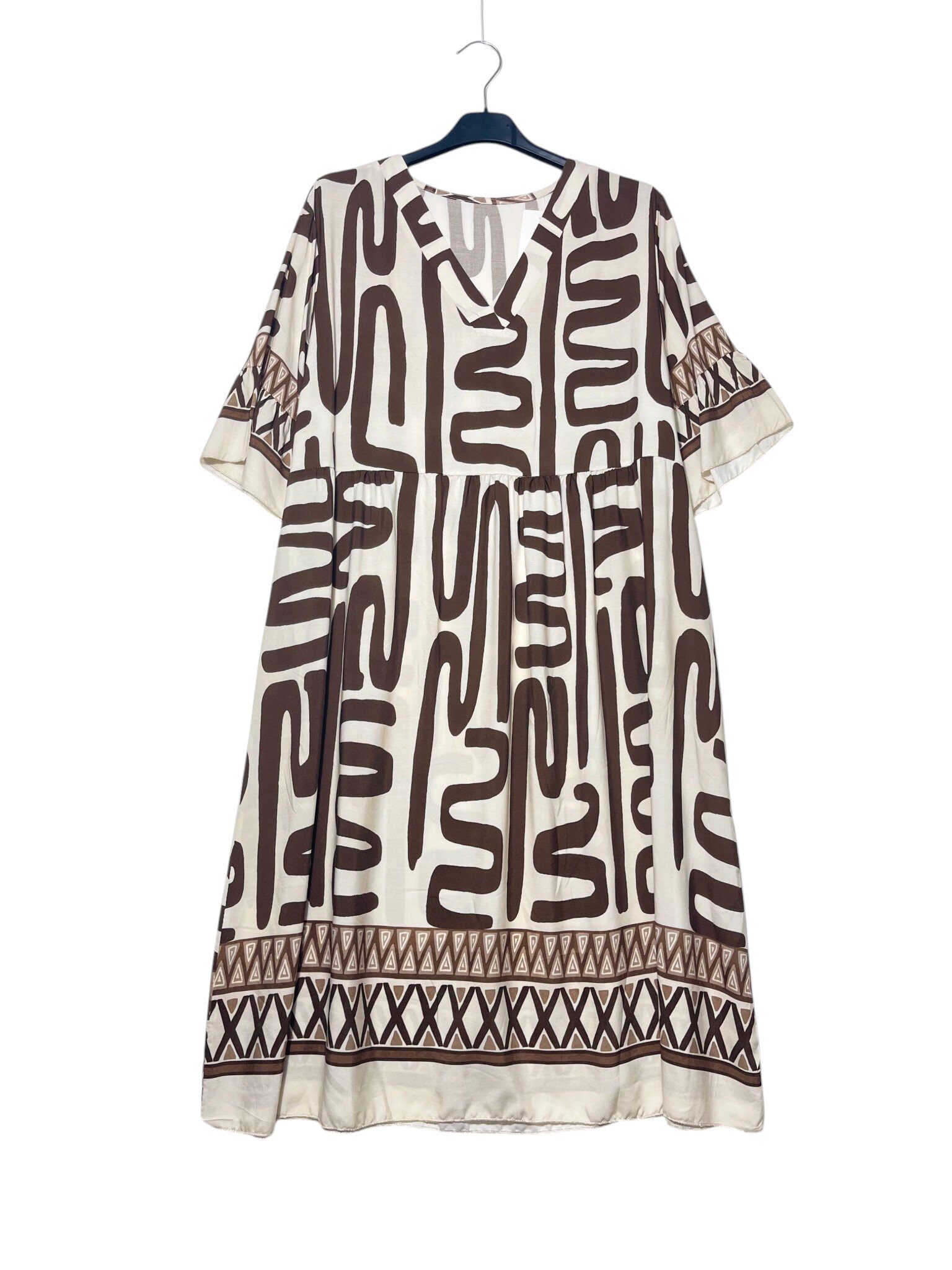 Grossiste Elegance - Robe col en V avec volants sur les manches