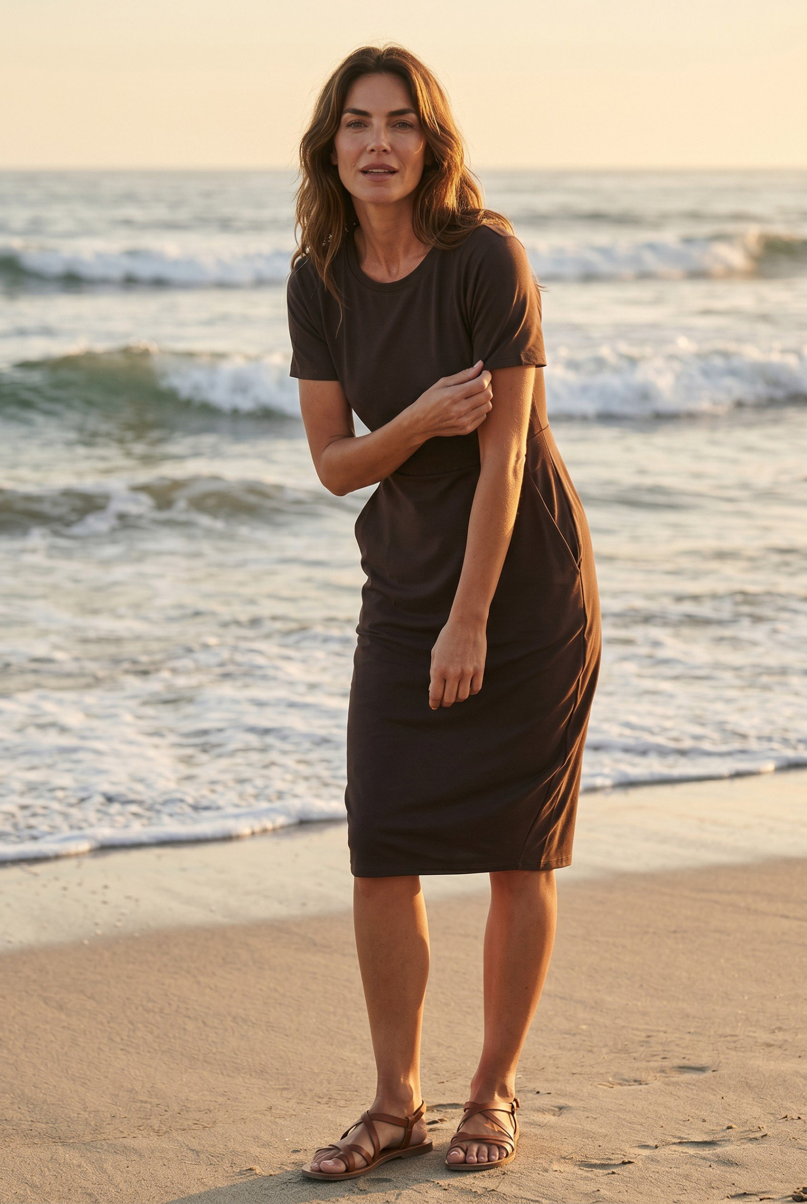 Wholesaler Elegance - Sleeveless tencel dress with side pockets