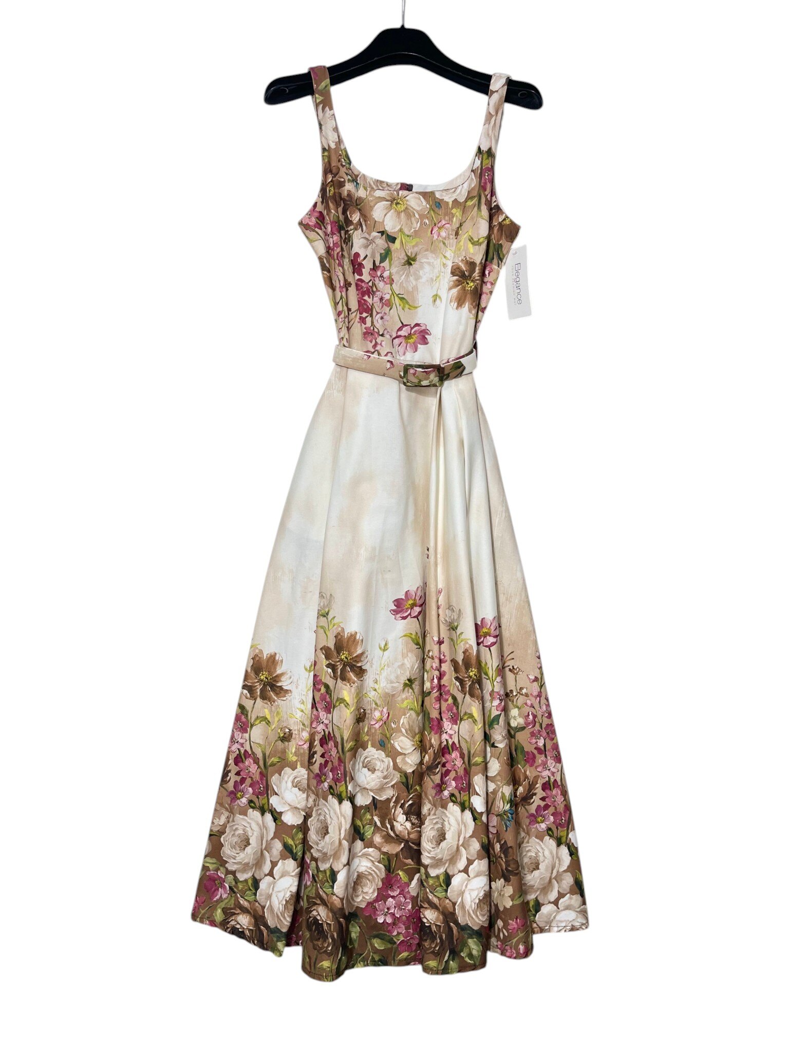 Wholesaler Elegance - Fitted dress with straps and back zipper in floral print