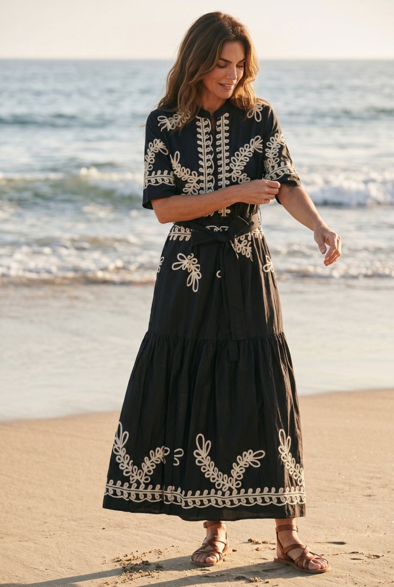 Wholesaler Elegance - Long shirt dress with embroidery