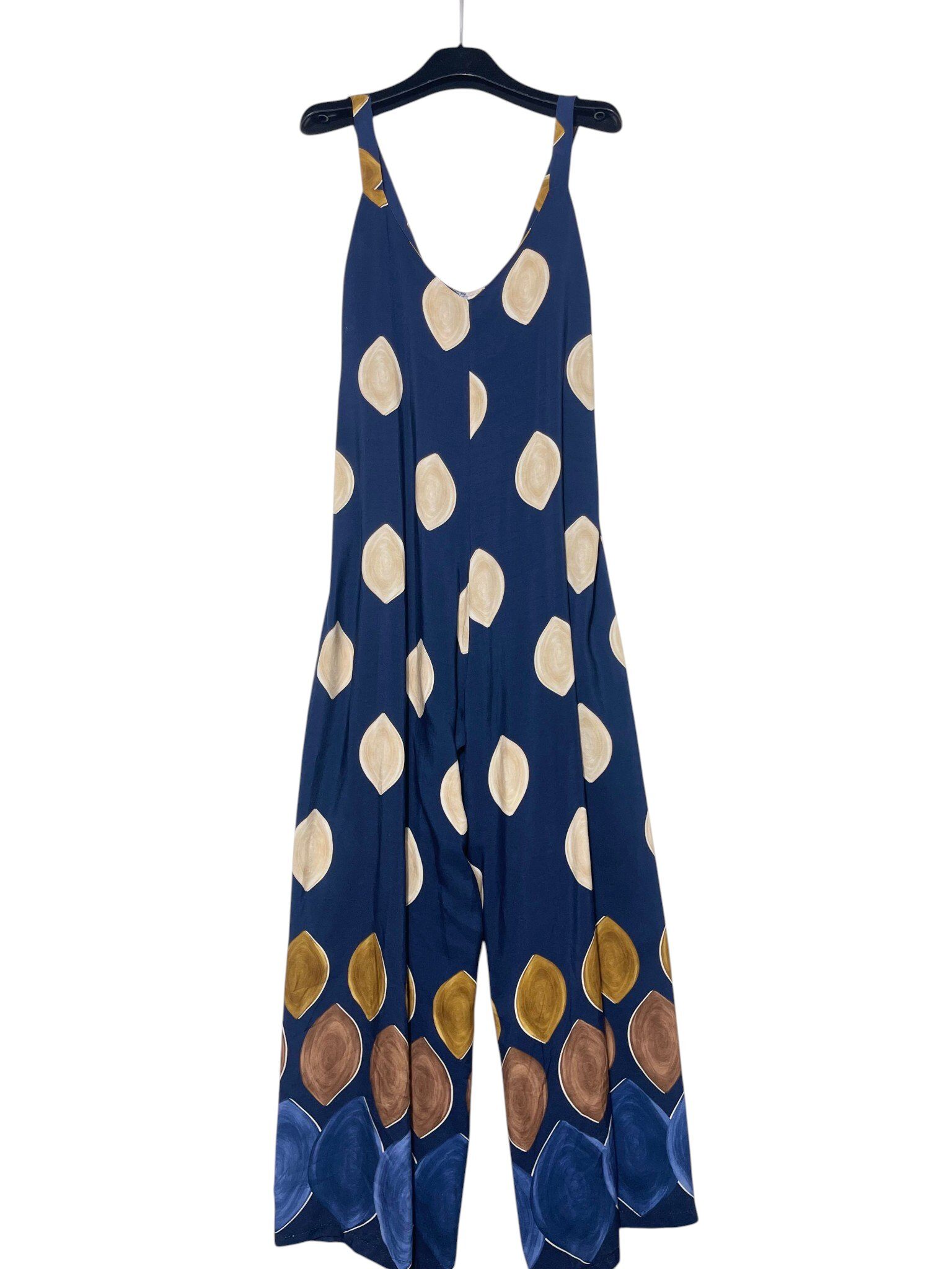 Großhändler Elegance - Weite Overall mit Trägern und elastischem Rücken, geometrischer Druck