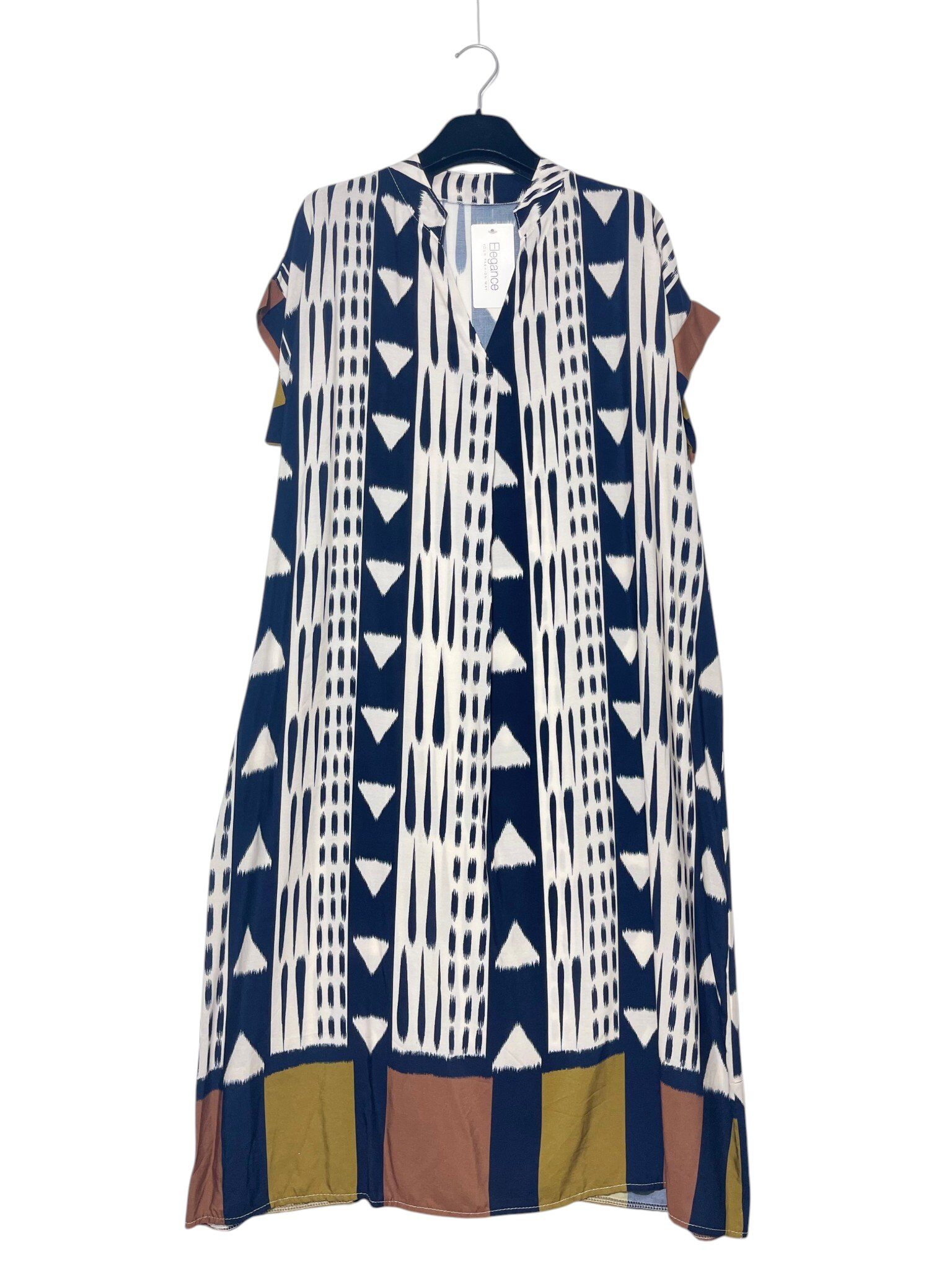 Grossiste Elegance - Robe longue à col en V avec imprimé