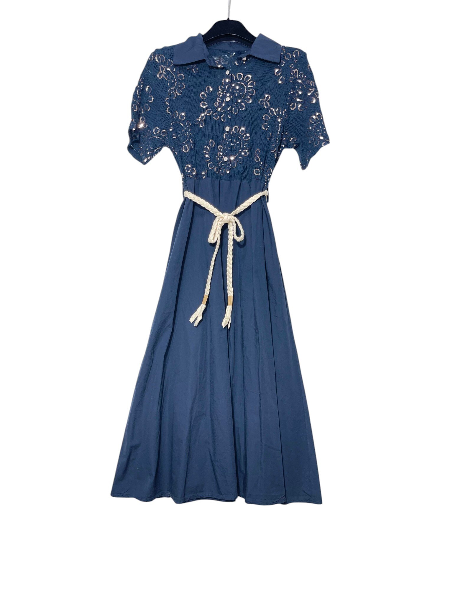Wholesaler Elegance - Dress with crochet buttons and sequins