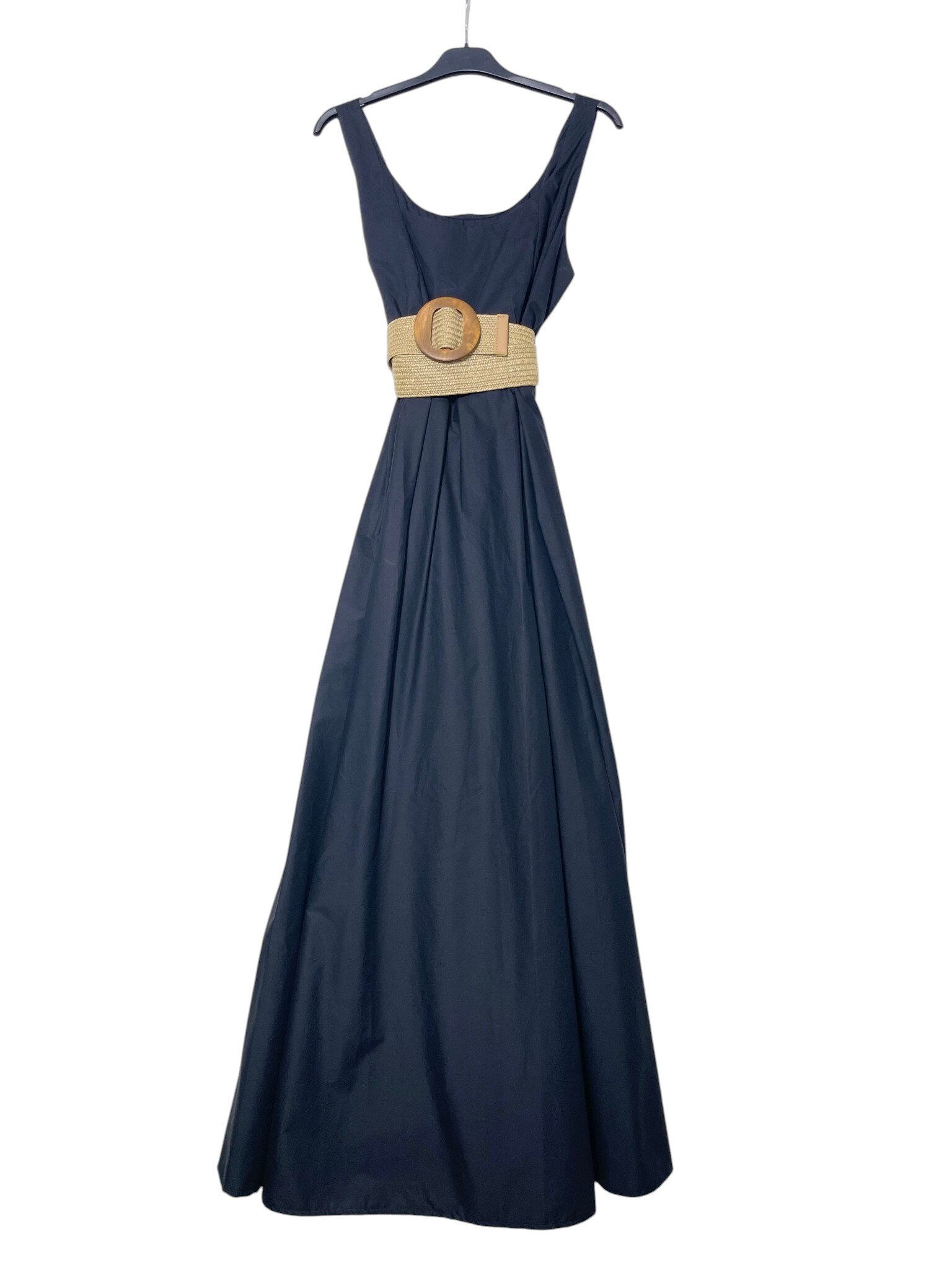 Wholesaler Elegance - Sleeveless flared dress with straw belt