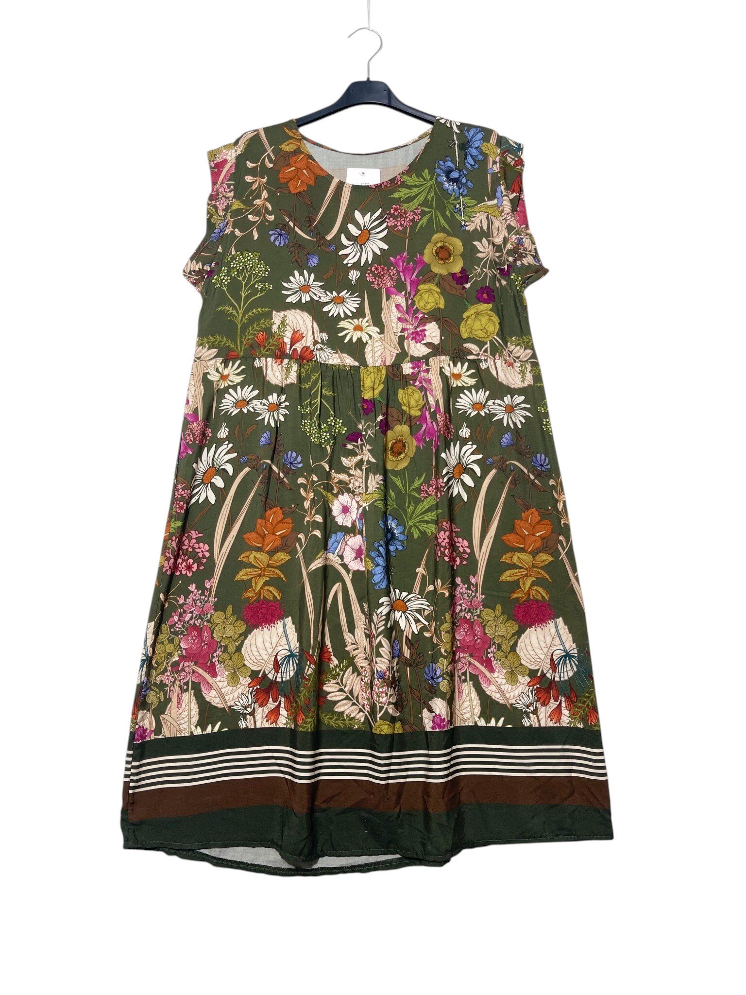 Grossista Elegance - Abito smanicato con stampa fiori