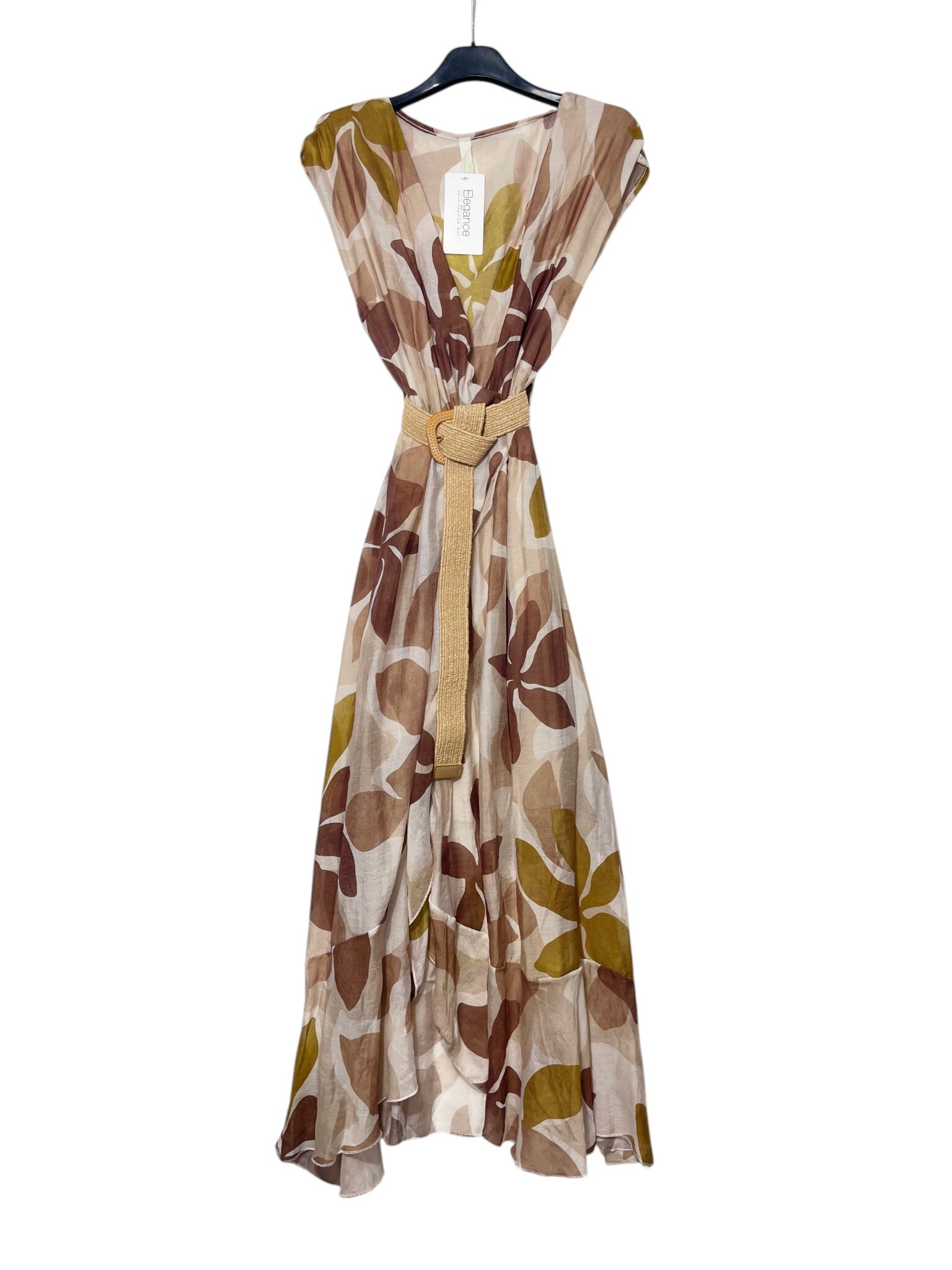 Mayorista Elegance - Vestido largo con escote en V y abertura, forrado por dentro