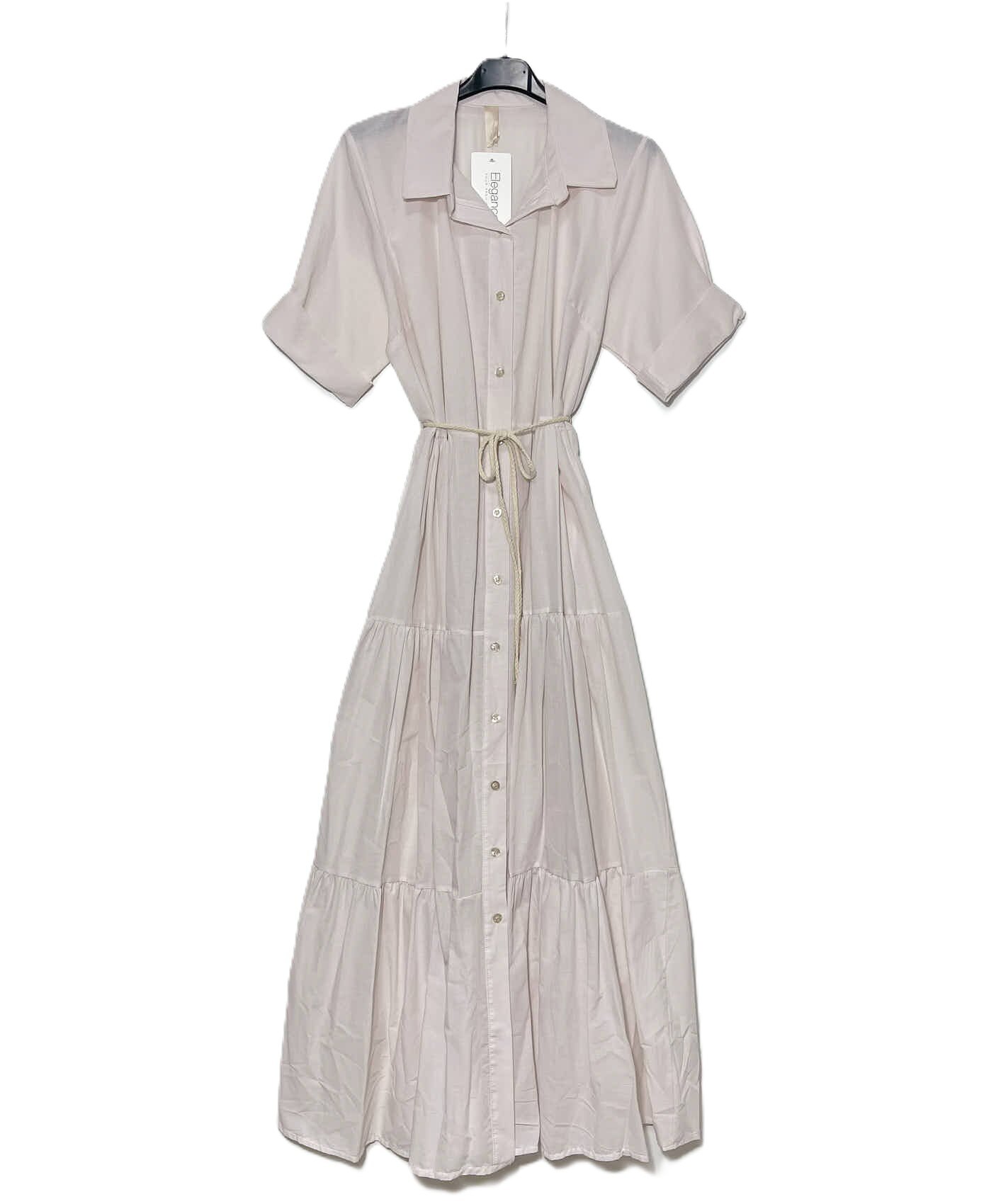 Wholesaler Elegance - Shirt dress with ruffles in lightweight cotton