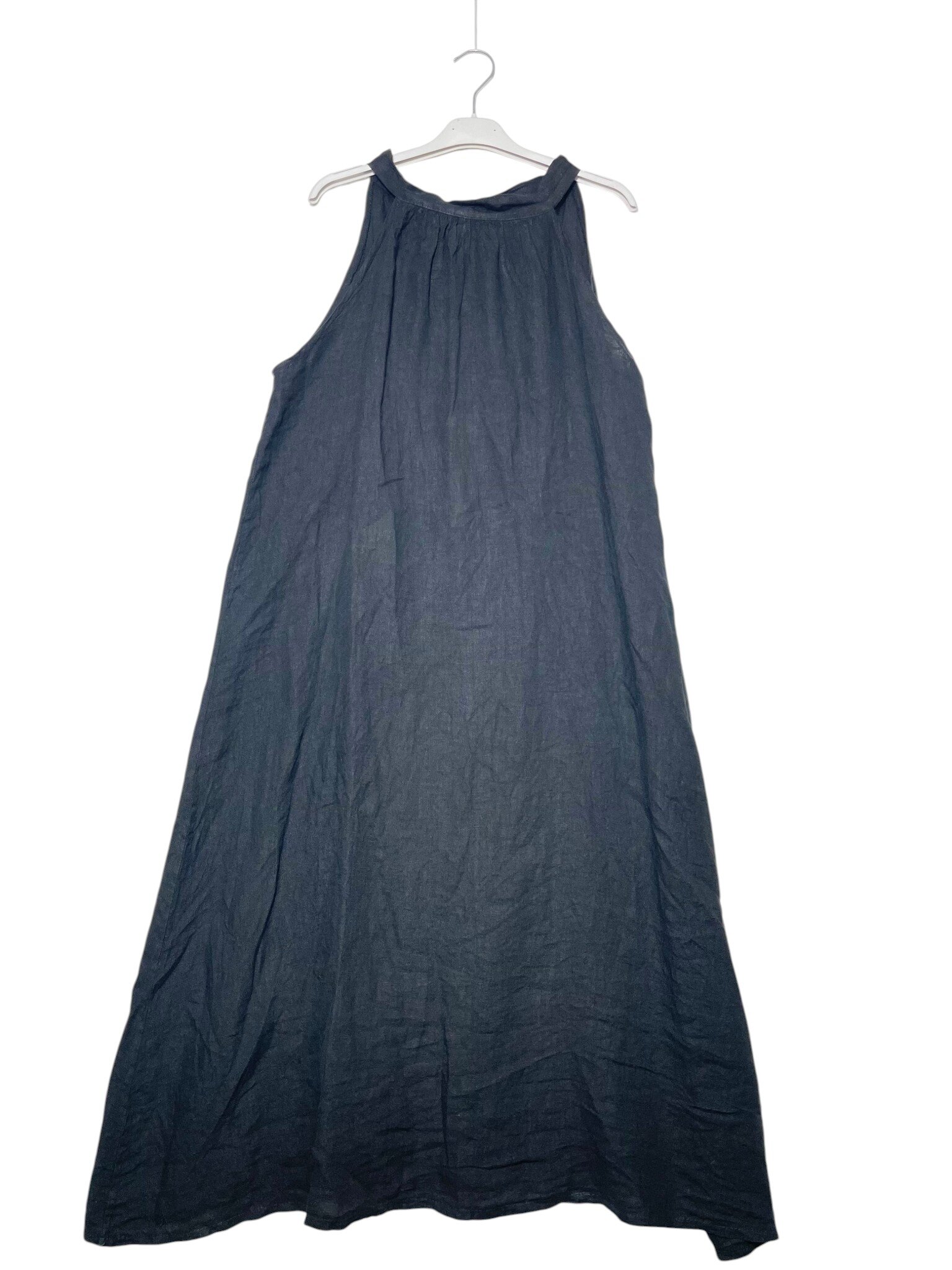 Mayorista Elegance - Vestido largo de lino puro con escote halter