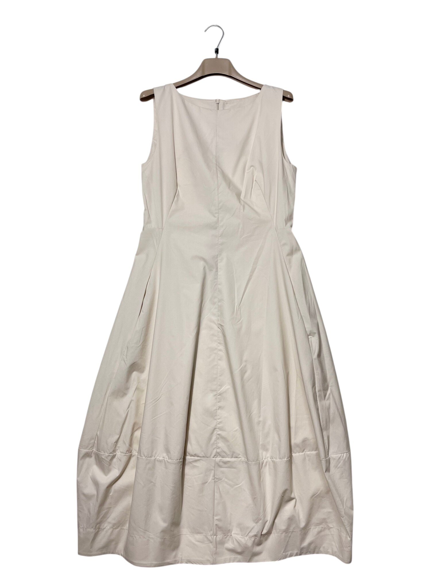 Mayorista Elegance - Vestido largo sin mangas con efecto globo, bolsillos laterales y cremallera trasera