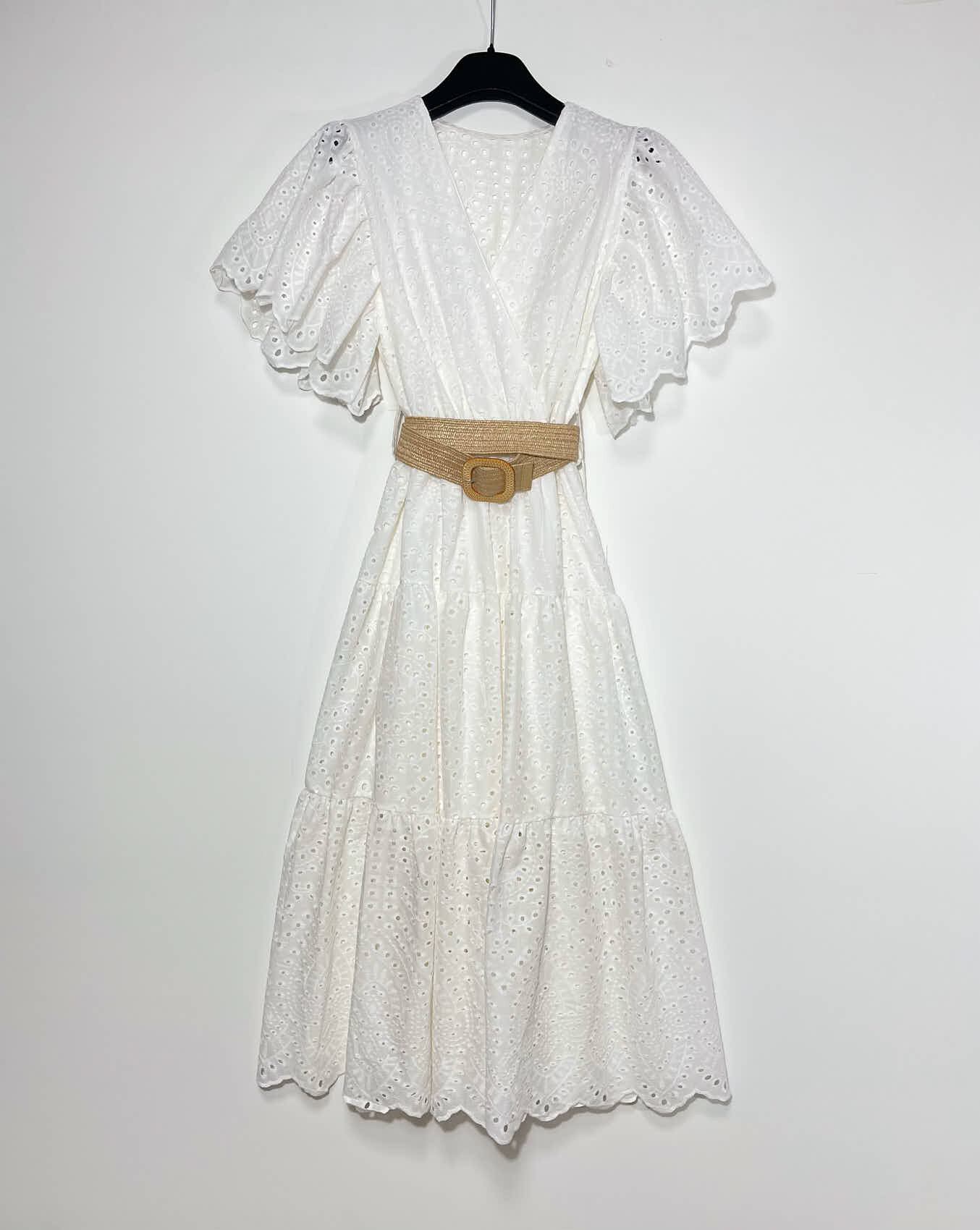 Wholesaler Elegance - Sangallo Scollo V dress with ruffles