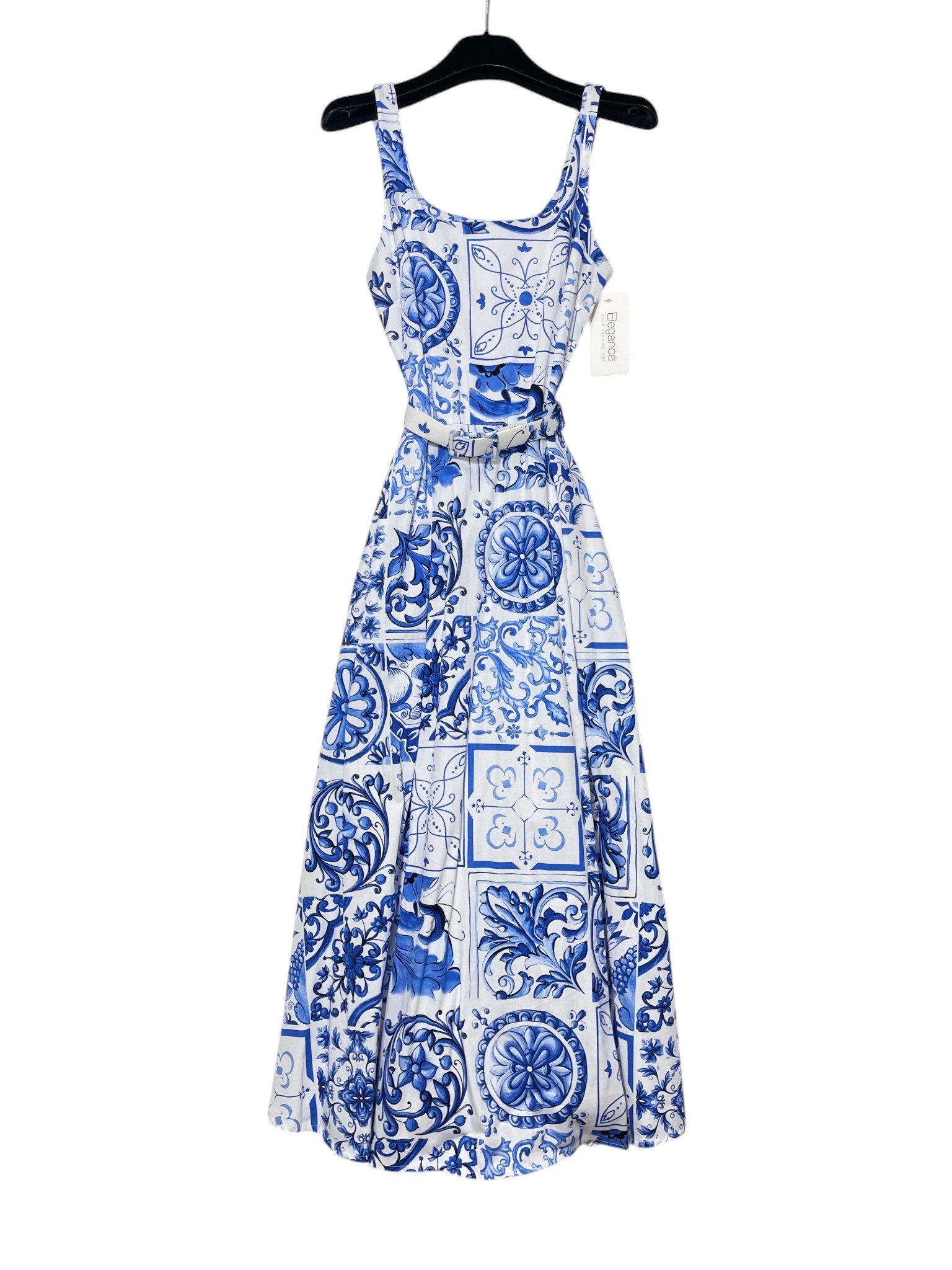 Wholesaler Elegance - Fitted dress with straps and back zip mosaic print