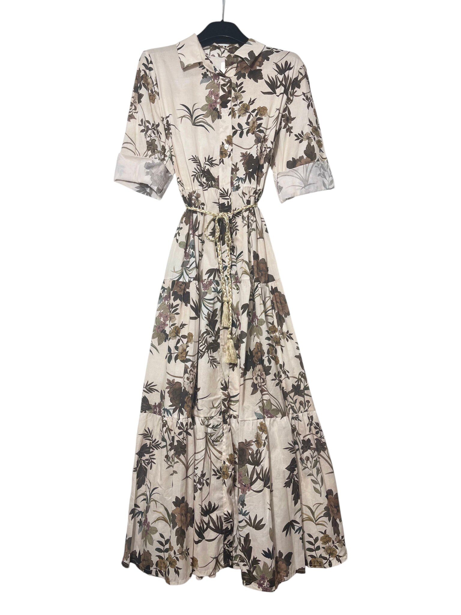 Wholesaler Elegance - Long tiered shirt dress with floral print