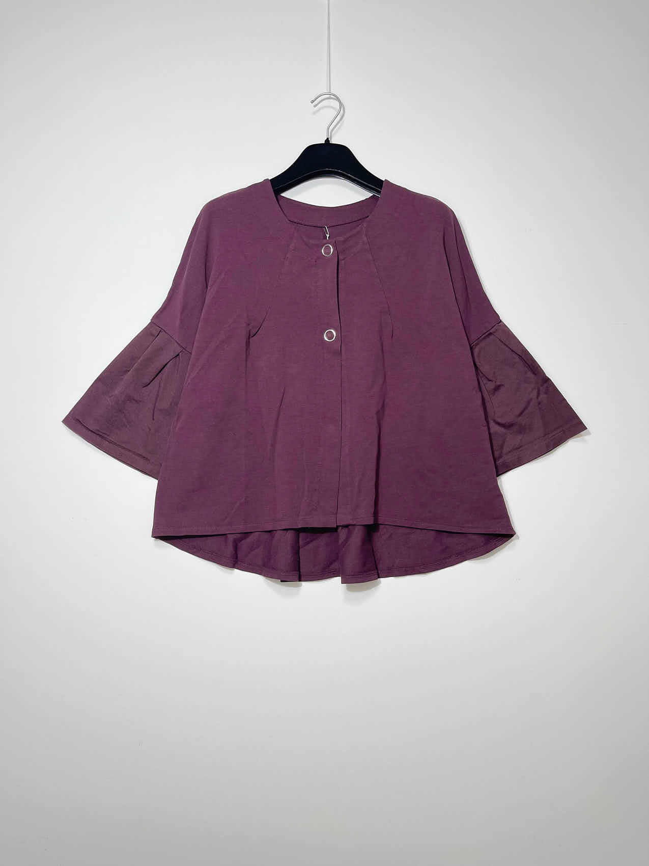 Wholesaler Elegance - Double Button Sweatshirt with Wide Sleeves