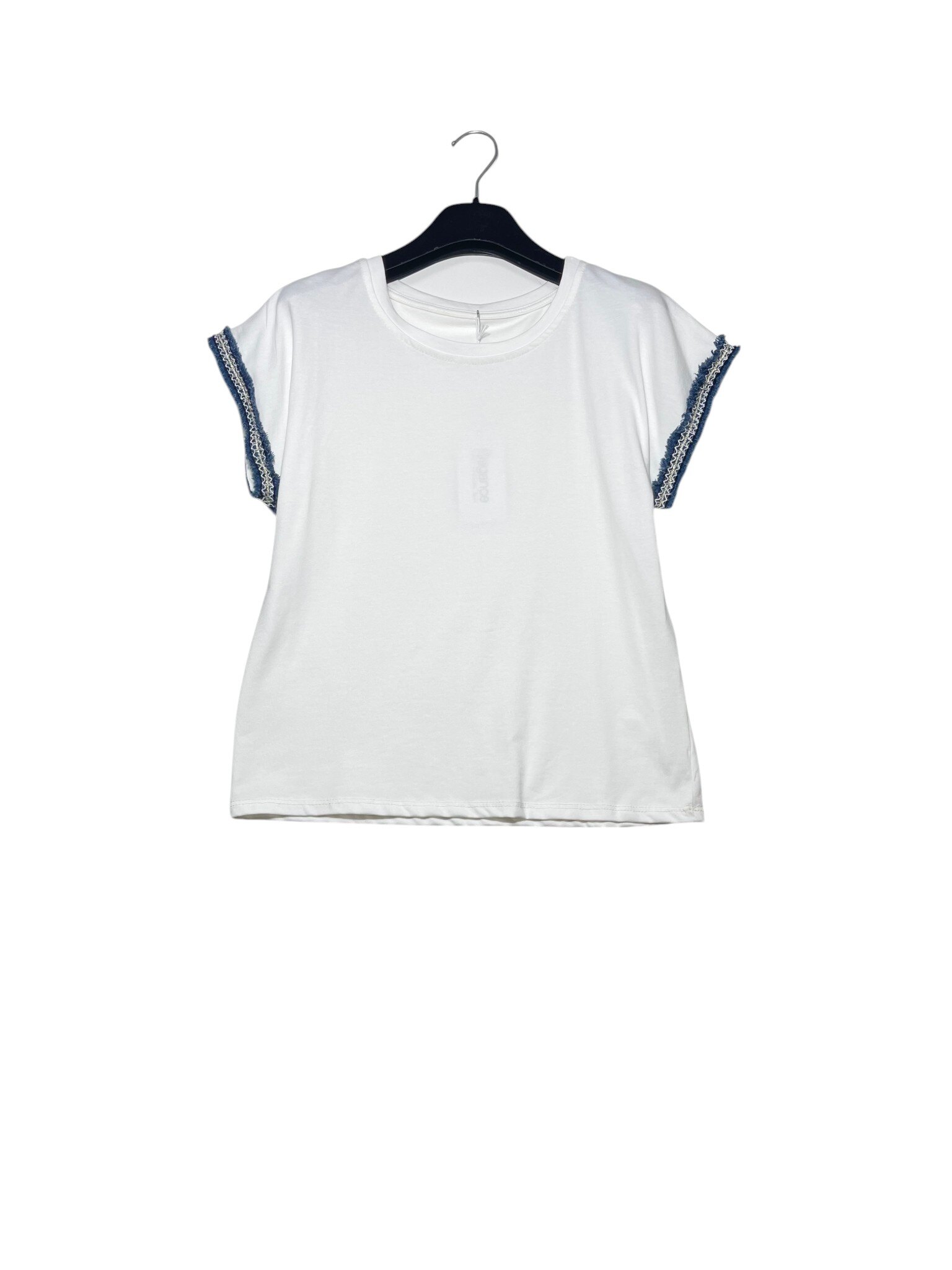 Wholesaler Elegance - T-shirt with fringe sleeve inserts