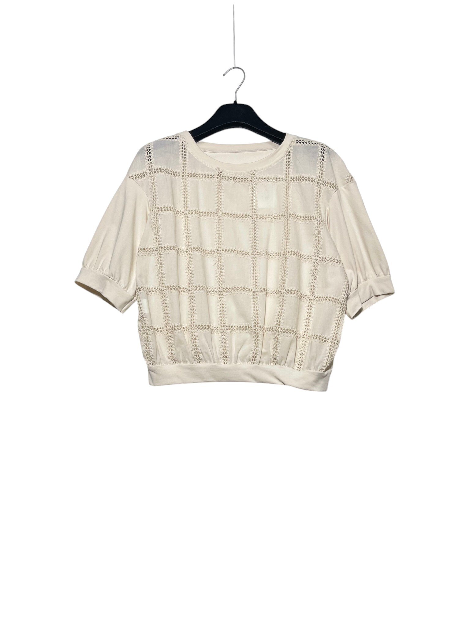 Wholesaler Elegance - 3/4 sleeve shirt with checkered embroidery