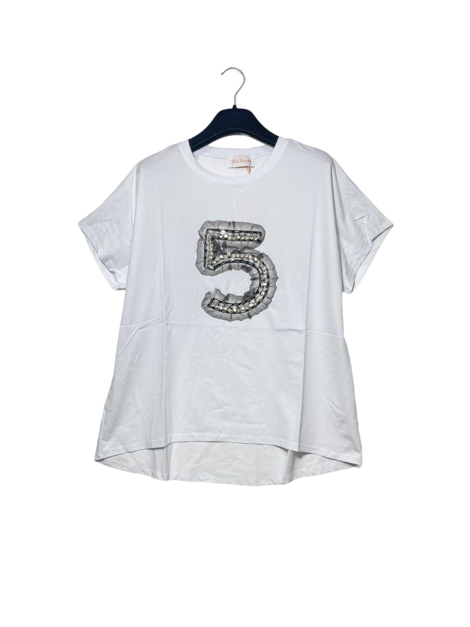 Wholesaler Elegance - Oversized T-shirt with number 5 appliqué
