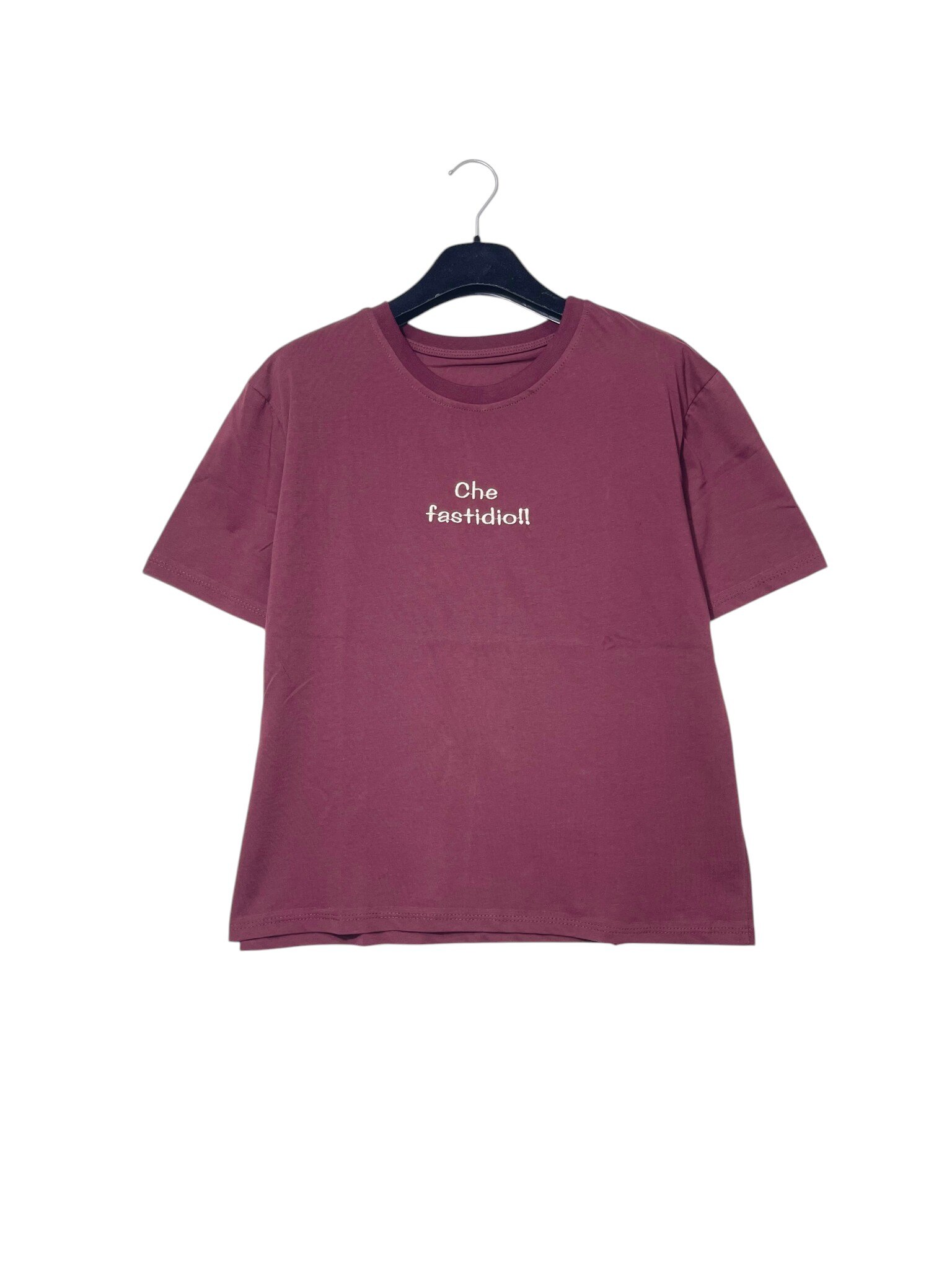 Mayorista Elegance - Camiseta de puro algodón con texto bordado ¡¡¡QUÉ MOLESTIA!!!