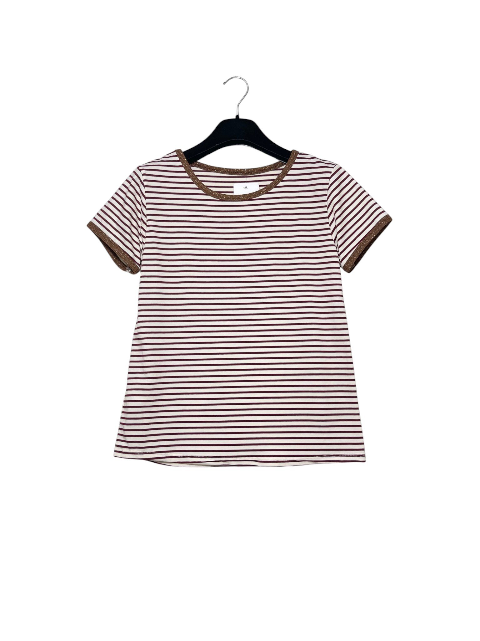 Mayorista Elegance - Camiseta a rayas con ribetes de lúrex