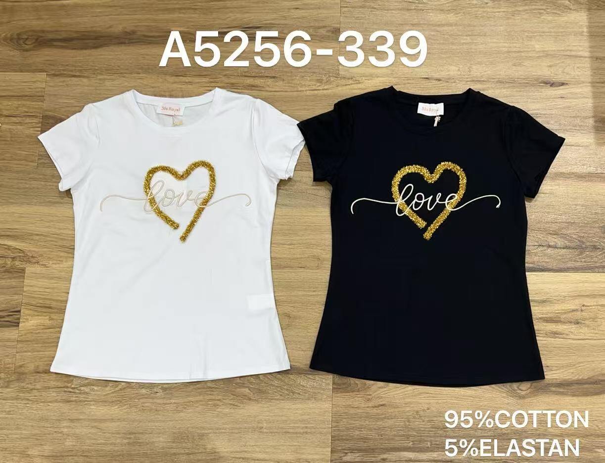 Wholesaler Elegance - Slim-fit T-shirt with embroidery and heart-shaped appliqué