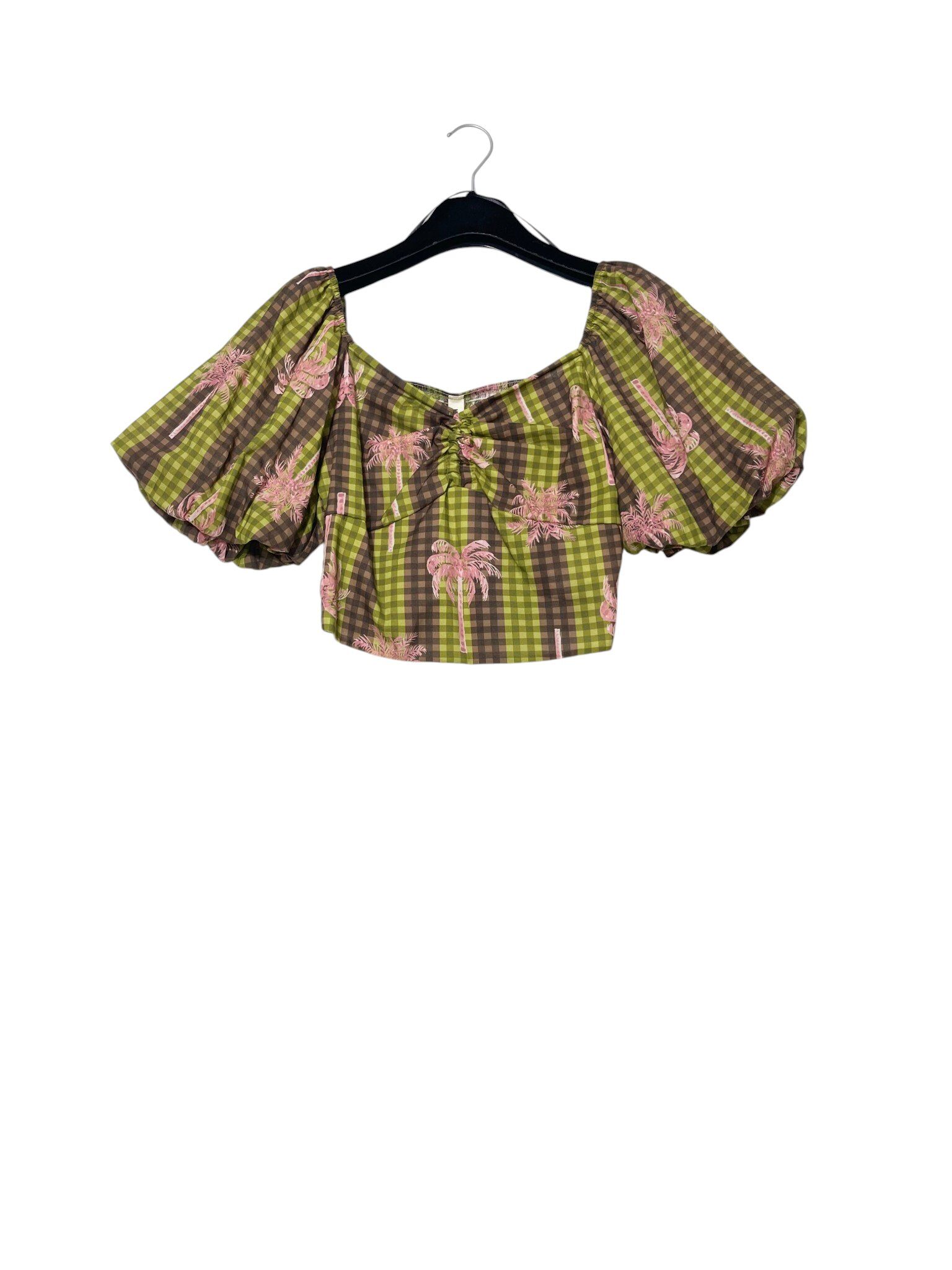 Wholesaler Elegance - Crop top with puff sleeves and elasticated back