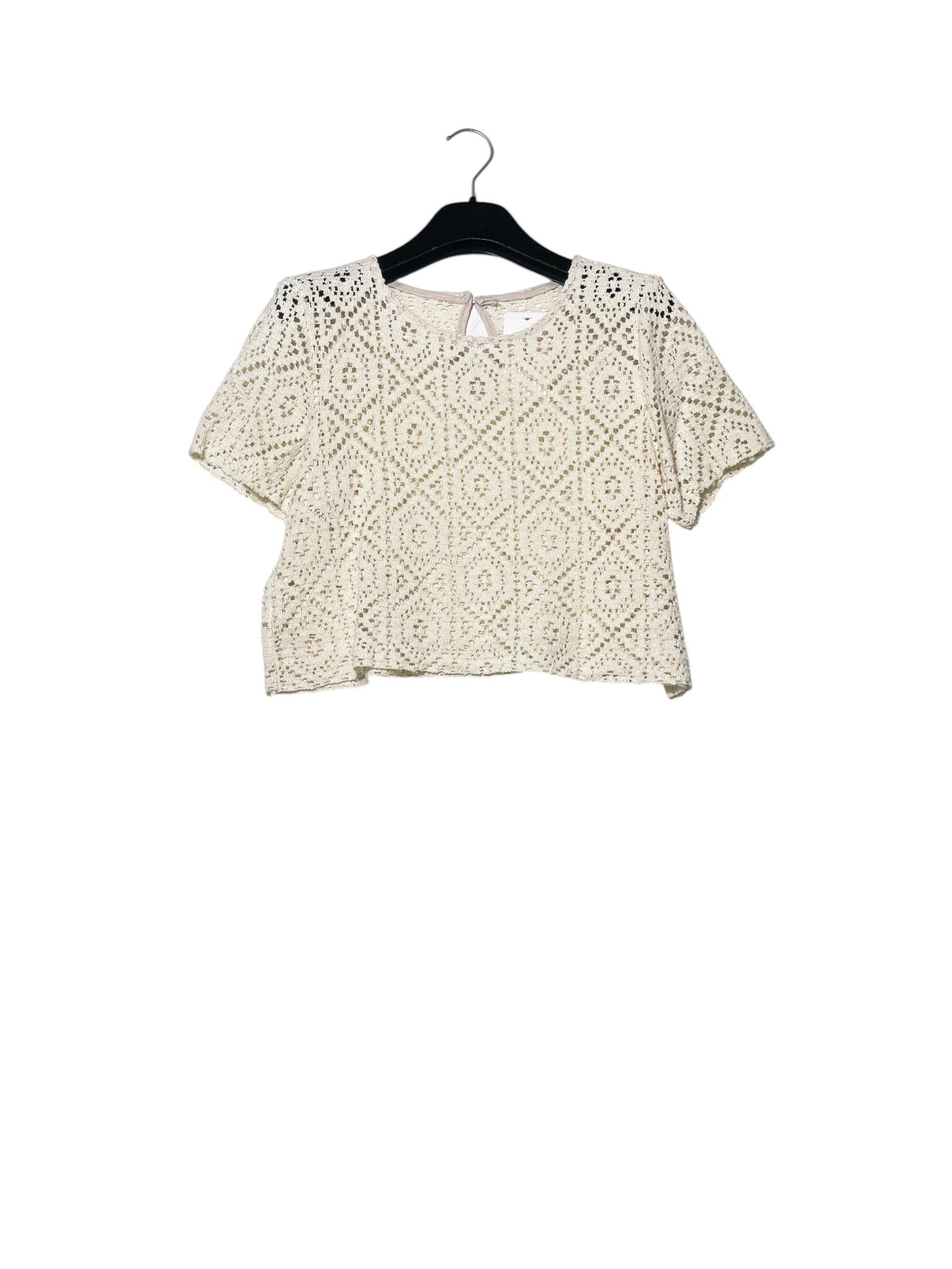 Grossista Elegance - Maglia in uncinetto crop, bottone dietro